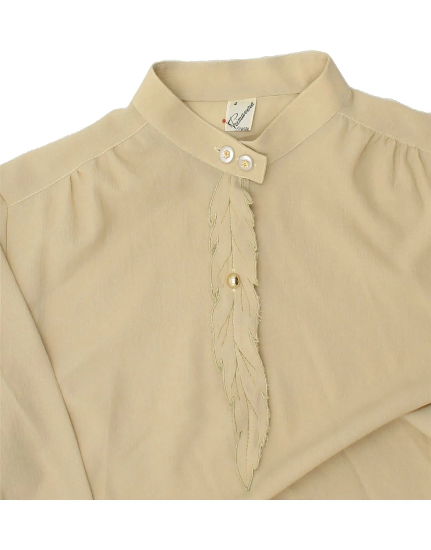 PRIMAVERA FIRENZE Womens Pullover Shirt Blouse UK 14 Large Beige Polyester