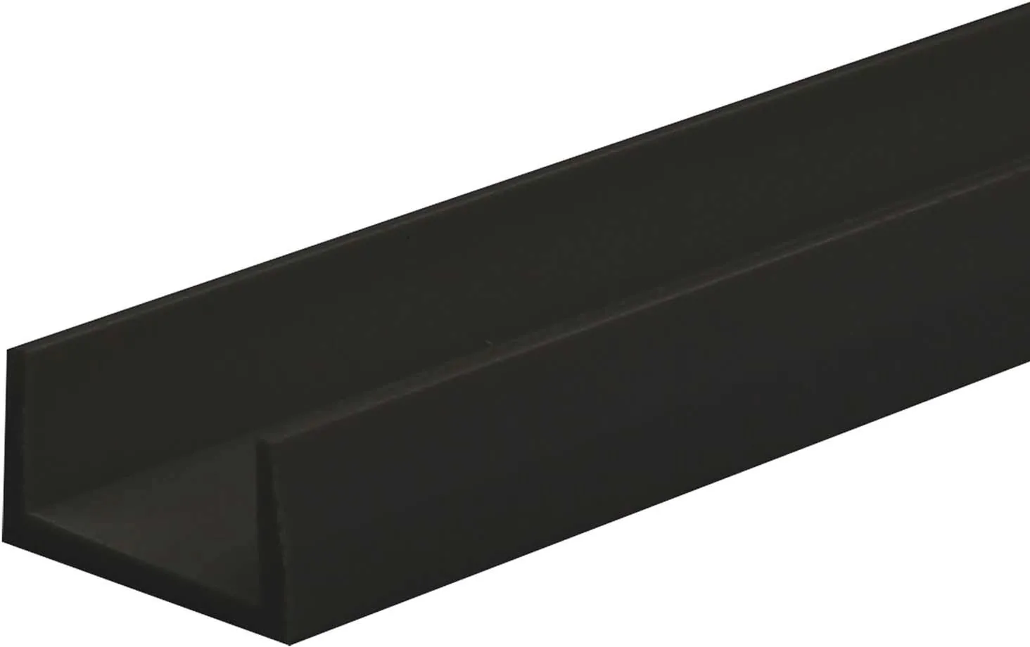 Profilo a U 1 m 18x10 mm in pvc nero opaco