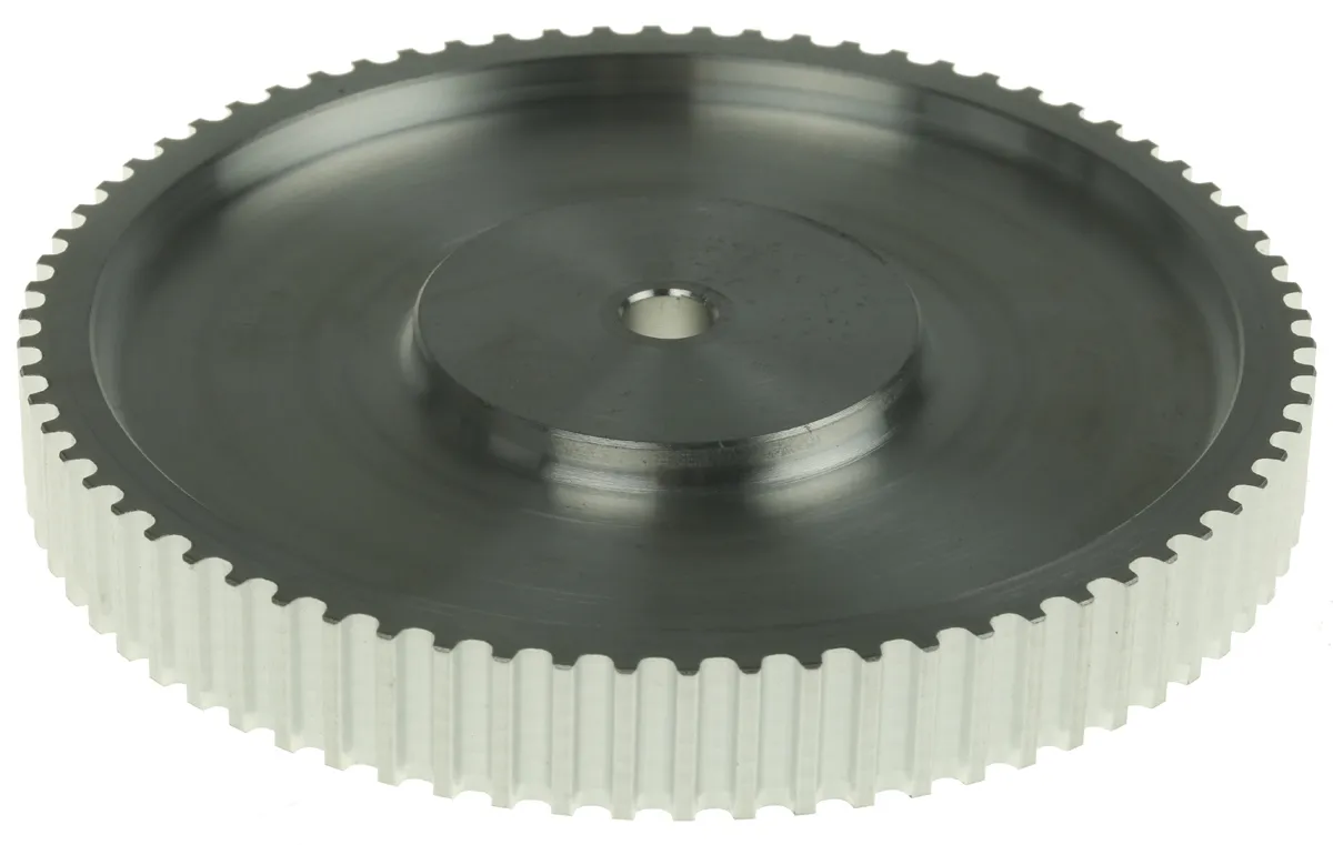 Puleggia per cinghie sincrone RS PRO, 72 denti, passo 5mm, foro 8mm, per cinghie larghe 9mm, in Alluminio