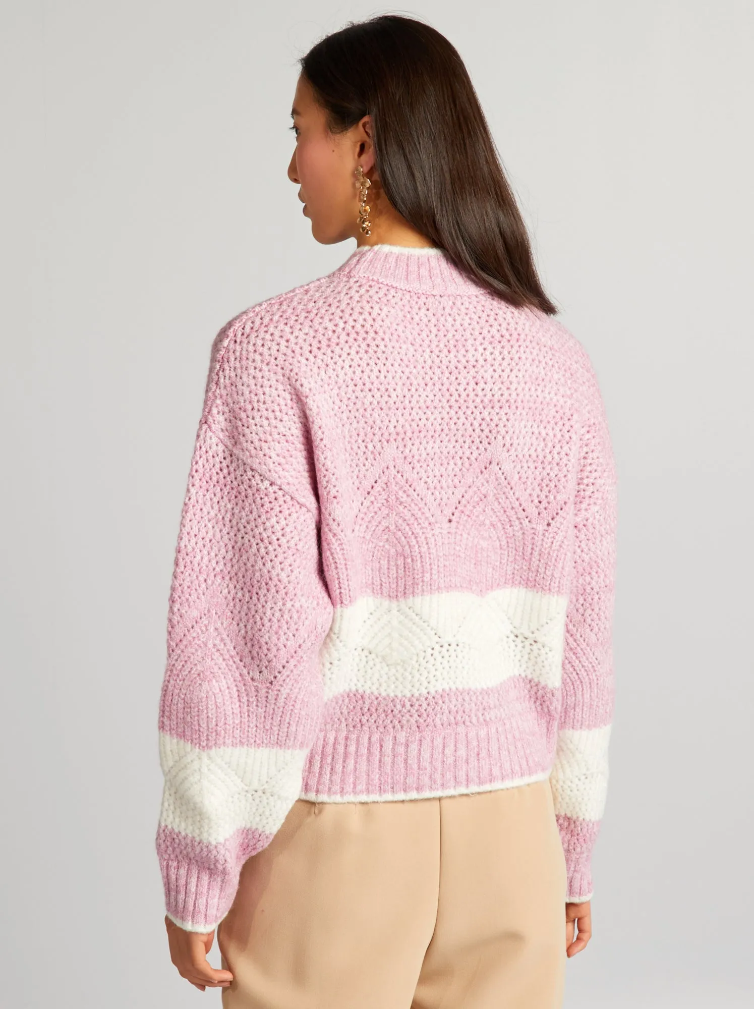 Pullover a maglia grossa - ROSA