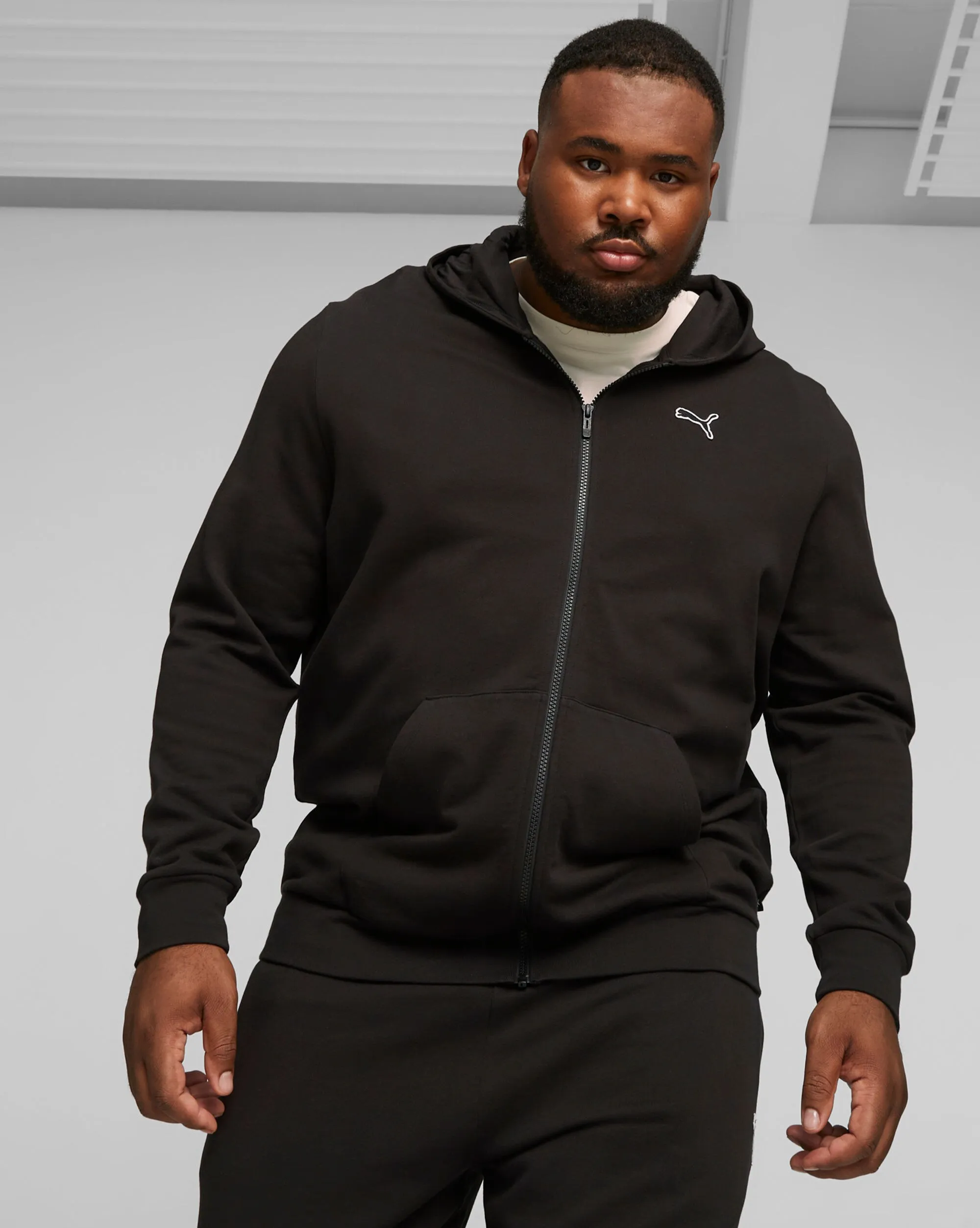 Puma Felpa con Zip Integrale e Cappuccio Better Essentials Nero Uomo