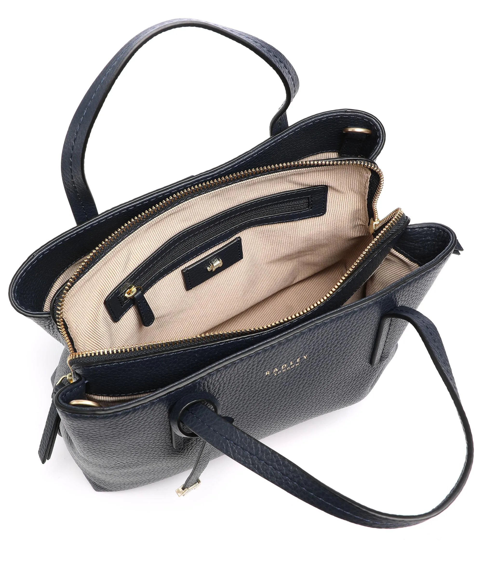  Radley London Dukes Place Borsa a mano pelle granulata blu scuro  