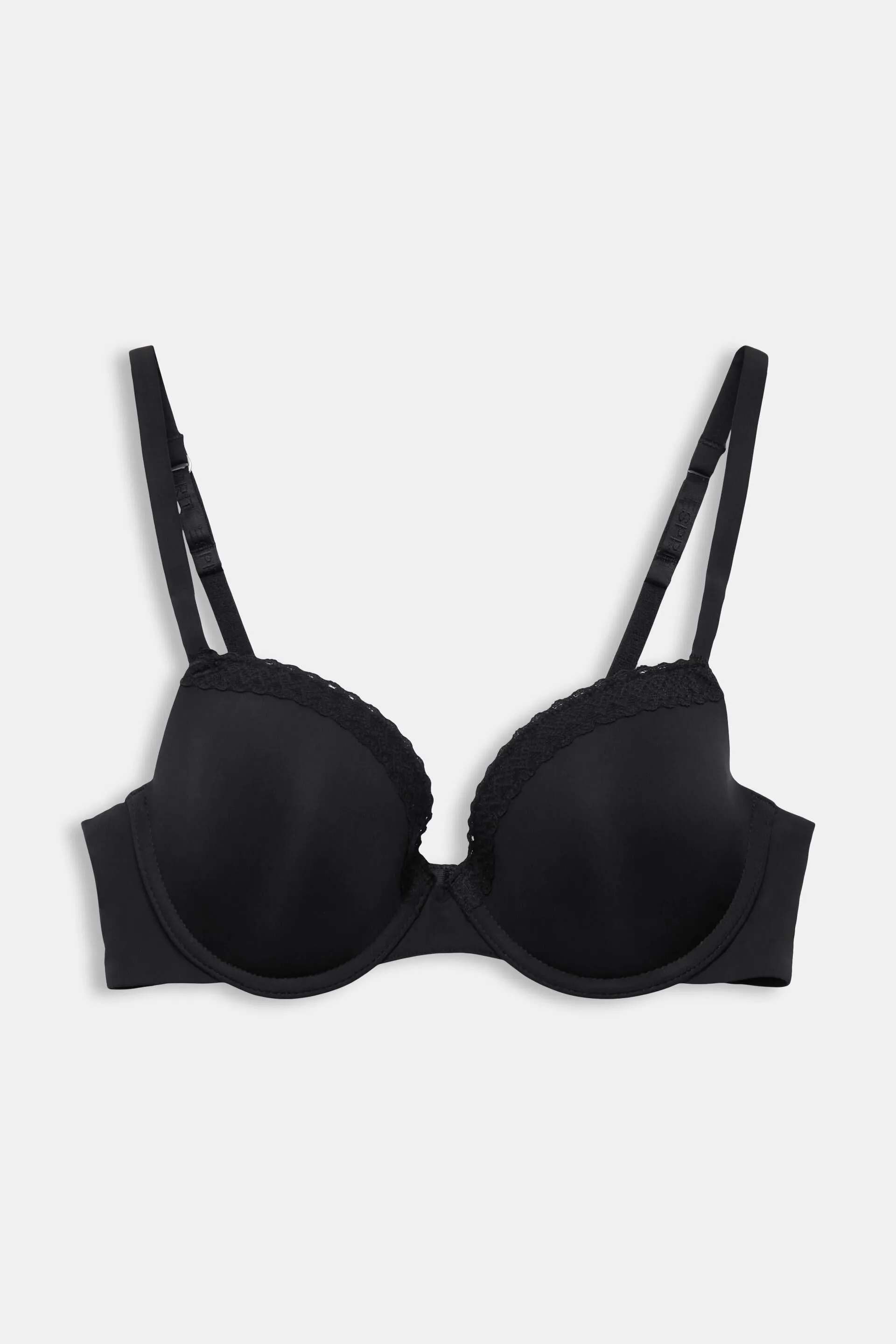 Reggiseno imbottito e con ferretto, realizzato in microfibra con bordo in pizzo