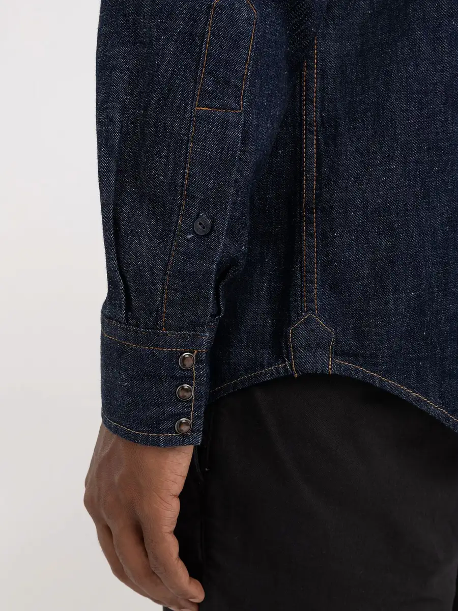 REPLAY Camicia western in indigo denim