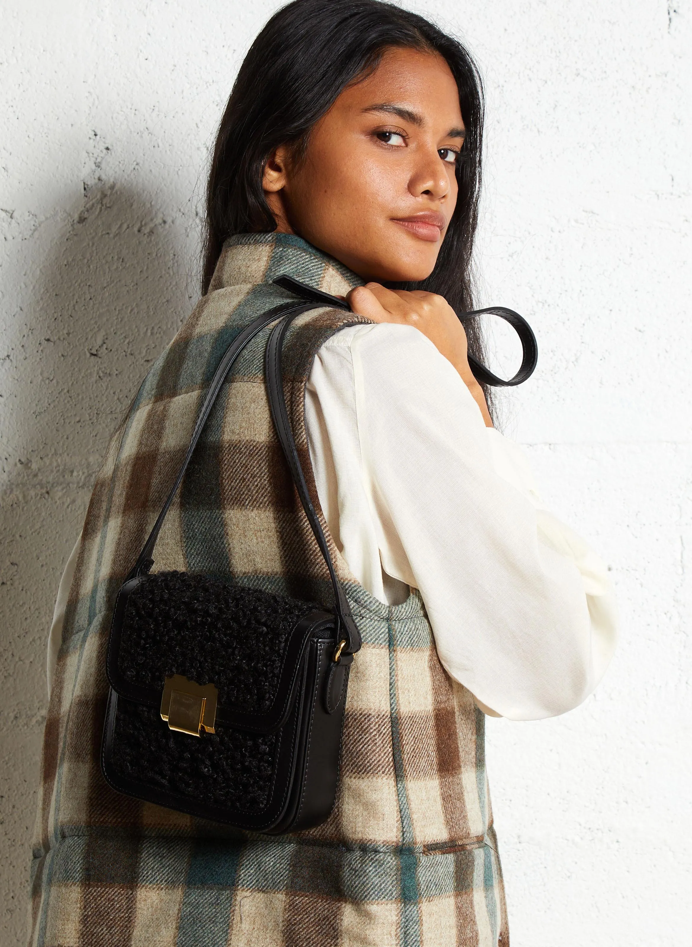  SAISON 1865   ELODA - Borsa a bandoliera in pelle | Nero