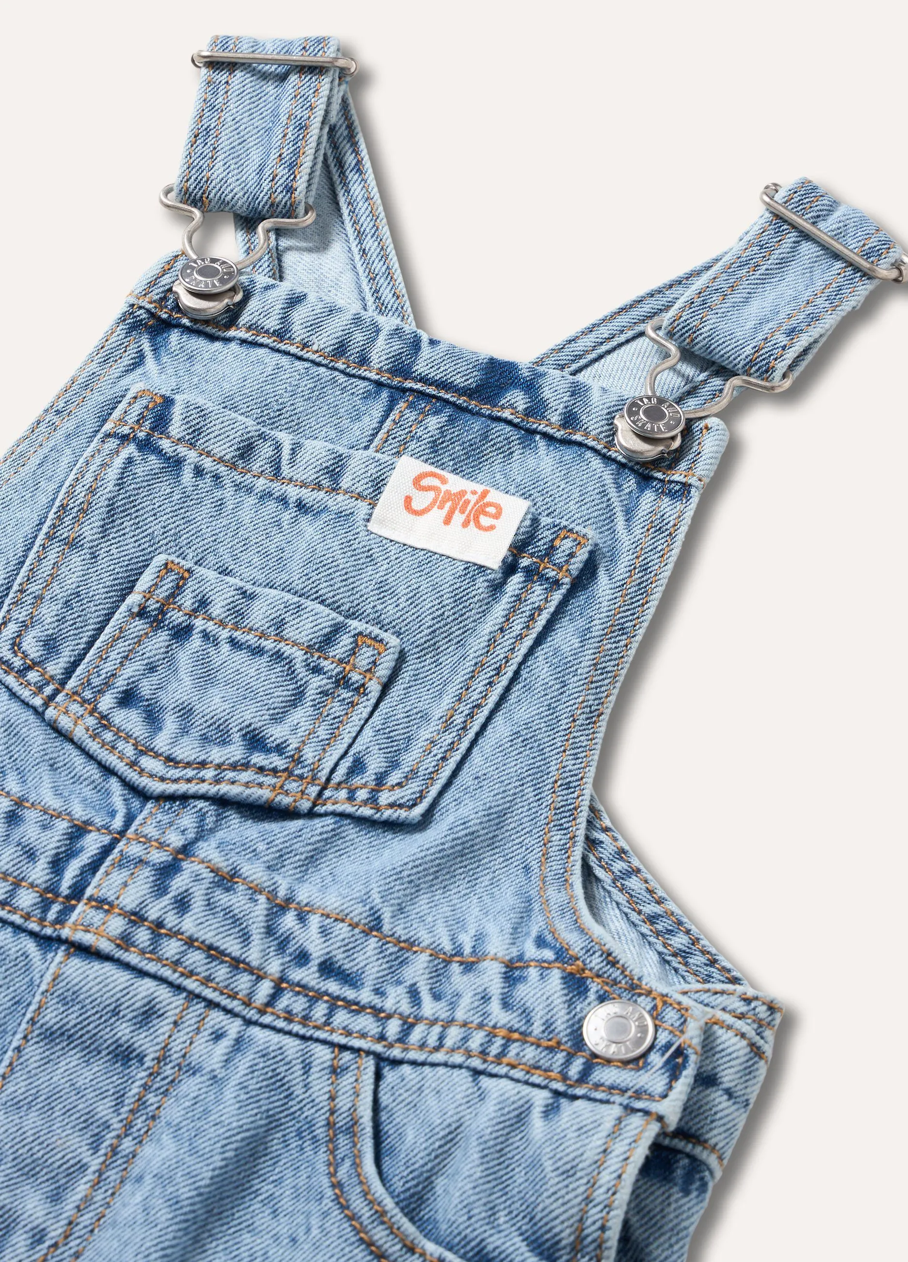 Salopette in denim neonato