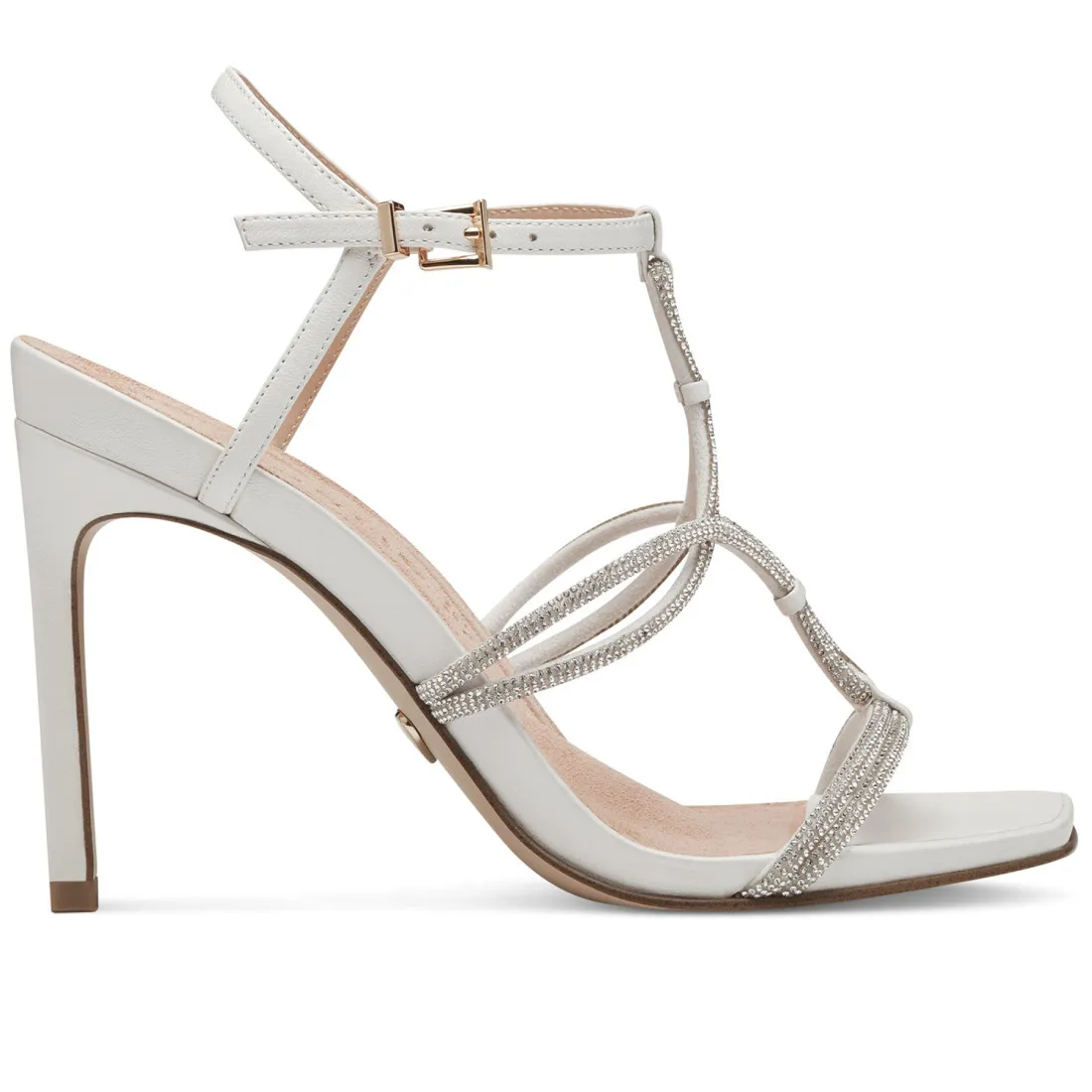 Sandalo Tamaris Heart & Sole argento con tacco alto