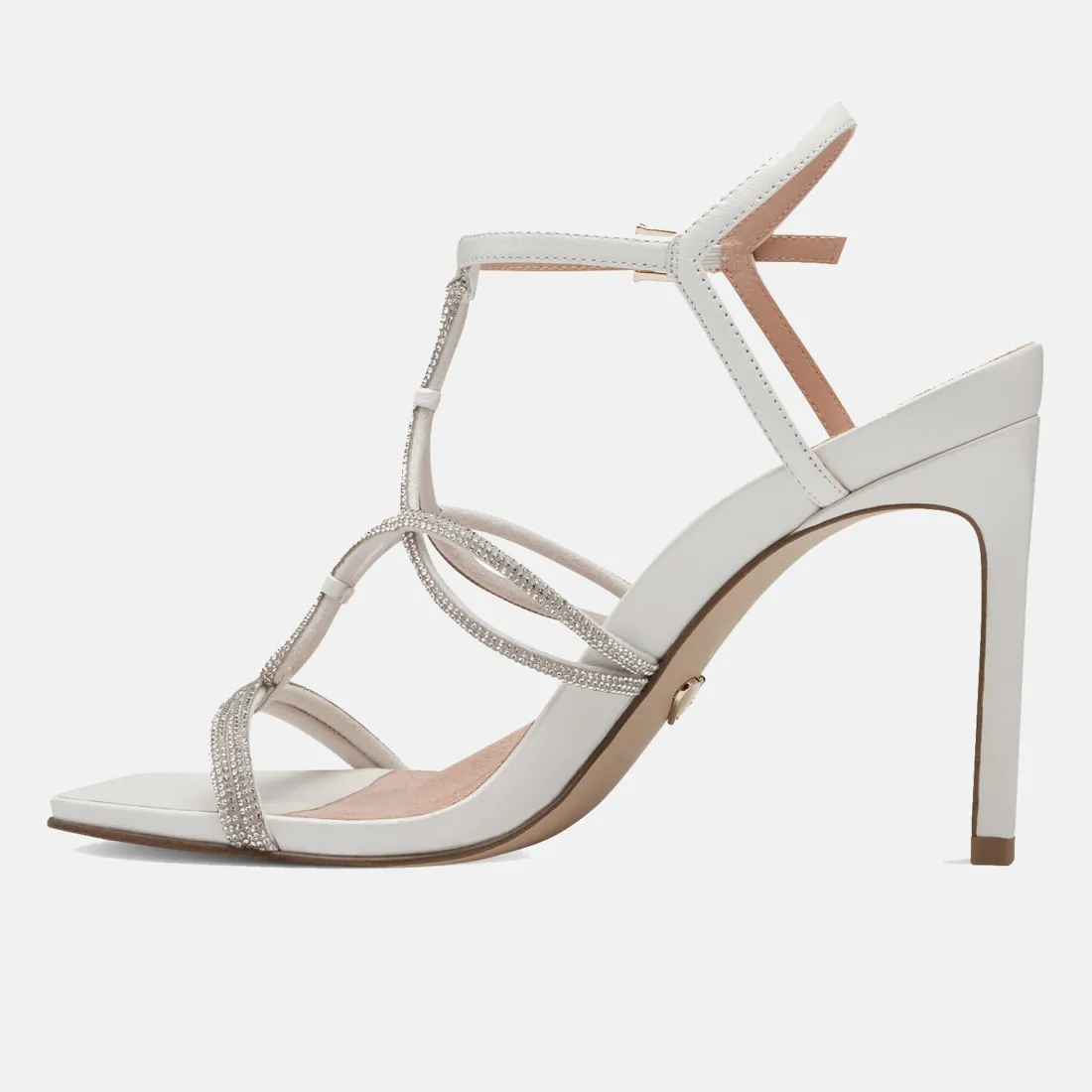 Sandalo Tamaris Heart & Sole argento con tacco alto