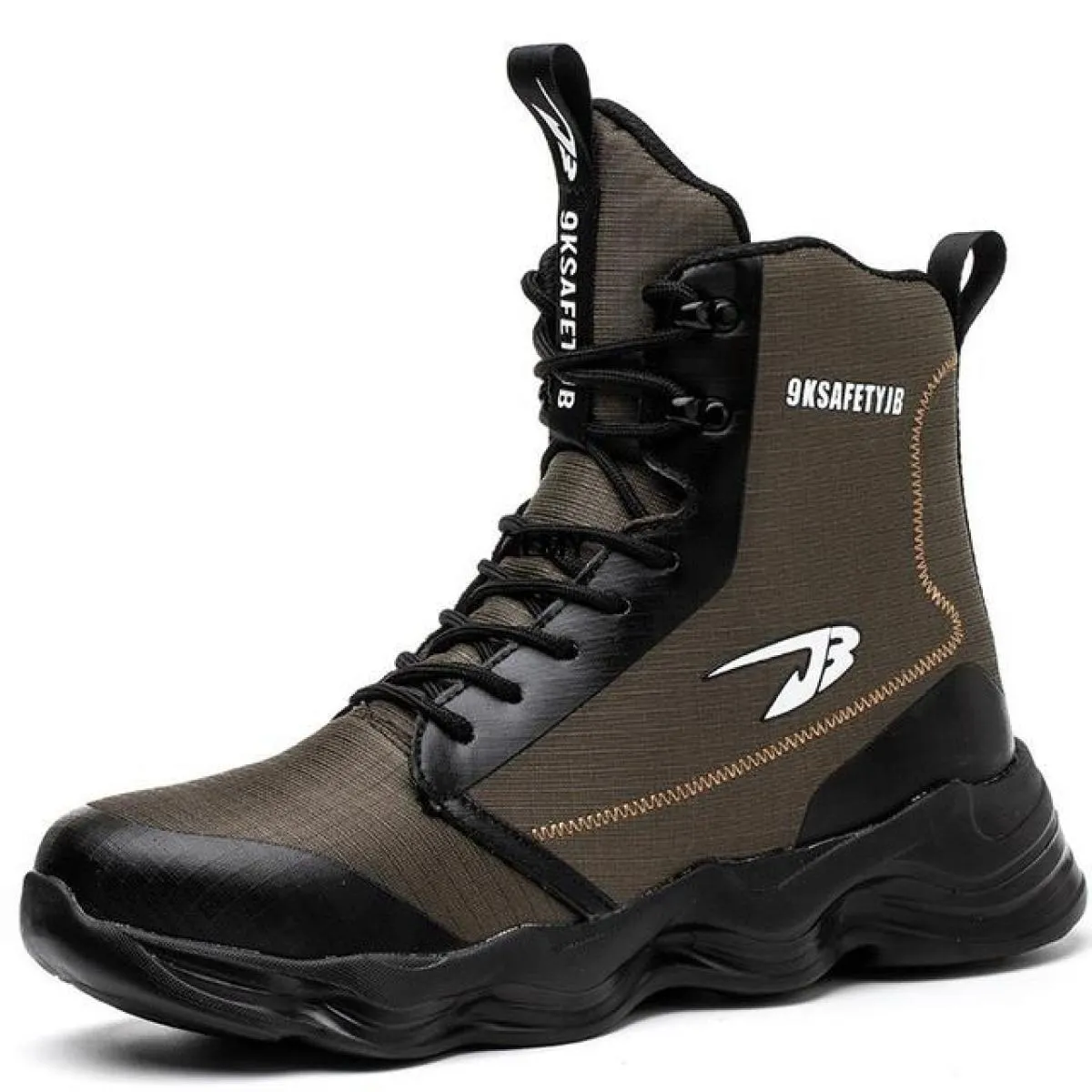 Scarpe antinfortunistiche da uomo alla moda Sneaker alte con punta in acciaio Scarpe da lavoro leggere da uomo Stivali antinfort