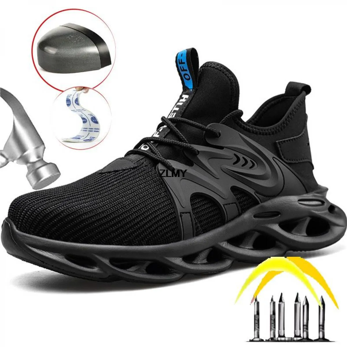 Scarpe antinfortunistiche leggere per uomo Scarpe da lavoro con punta in acciaio Antistab Antismash Stivali antinfortunistici da
