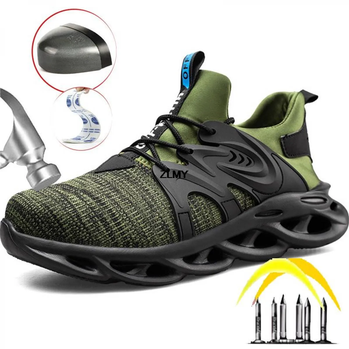 Scarpe antinfortunistiche leggere per uomo Scarpe da lavoro con punta in acciaio Antistab Antismash Stivali antinfortunistici da