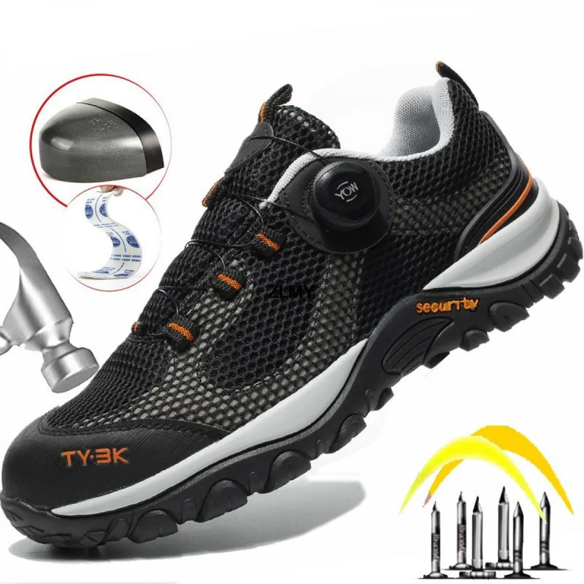 Scarpe antinfortunistiche traspiranti Sneaker da uomo con punta in acciaio Stivali antinfortunistici da lavoro antiforatura Scar