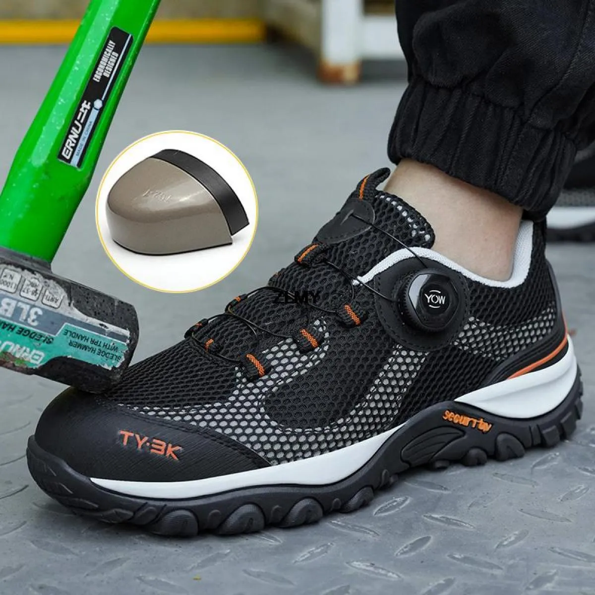 Scarpe antinfortunistiche traspiranti Sneaker da uomo con punta in acciaio Stivali antinfortunistici da lavoro antiforatura Scar