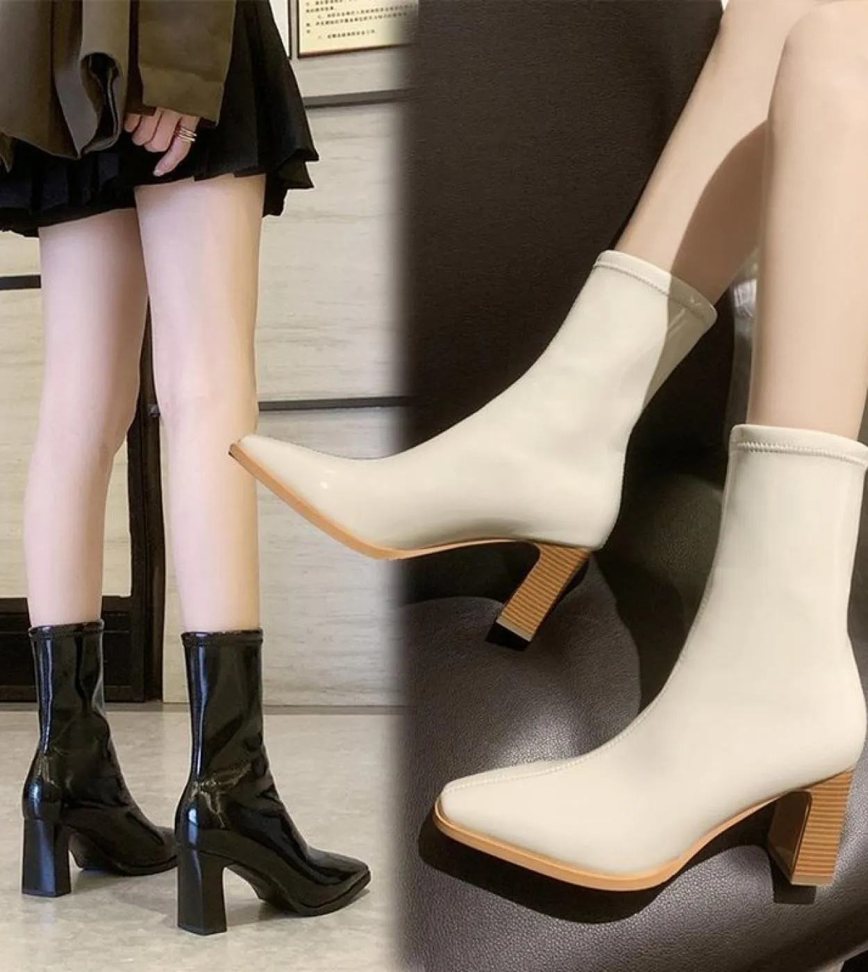 Scarpe autunnali per stivali da donna Donna 2022 Nuovi tacchi alti Stivale da donna di lusso Zeppa invernale femminile Peluche n