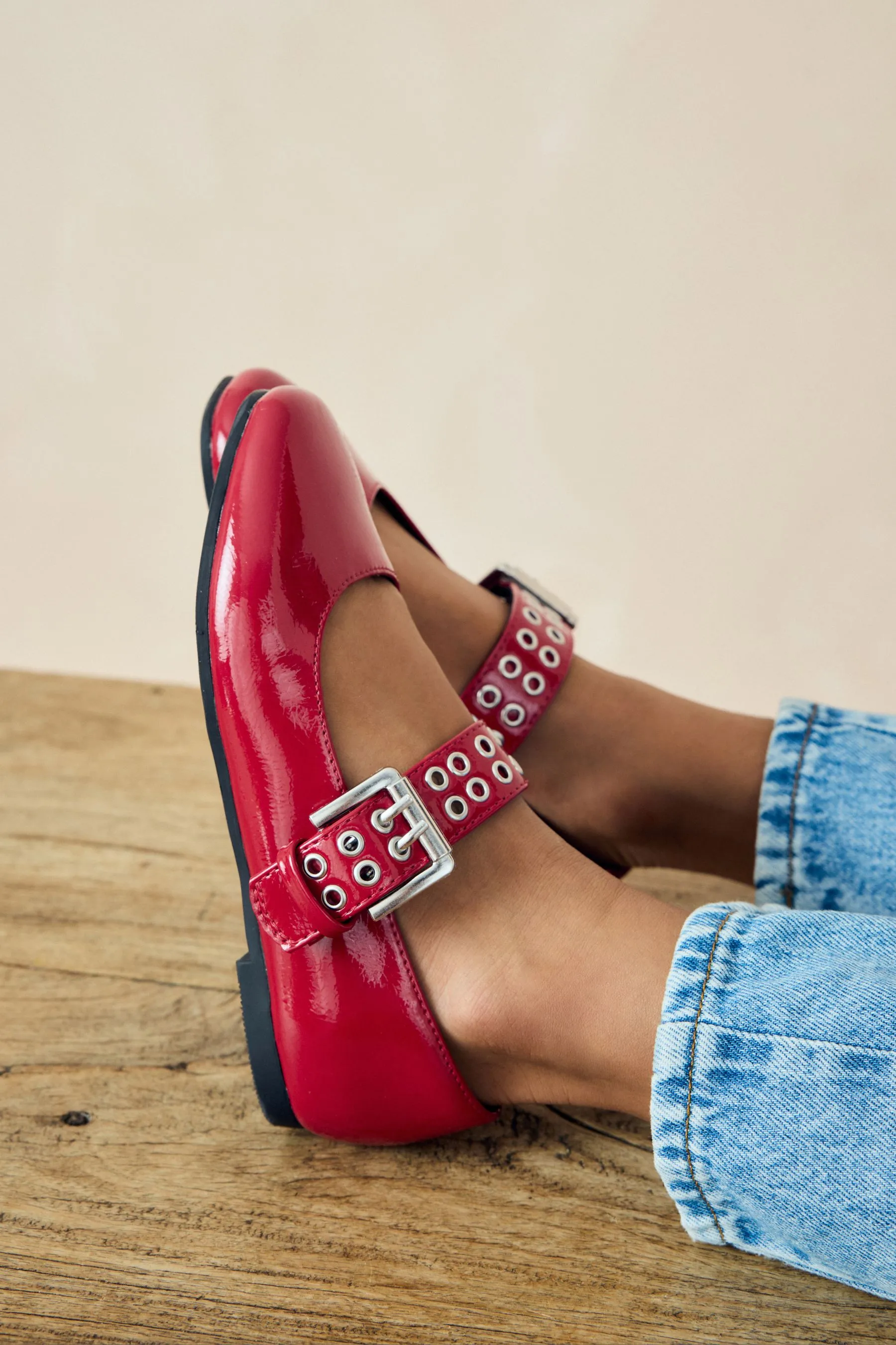 Scarpe Mary Jane con cinturini con borchie    