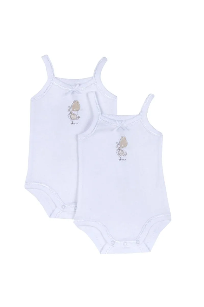 Set body con spallina stretta e fiocchetto Bebe' Bianco