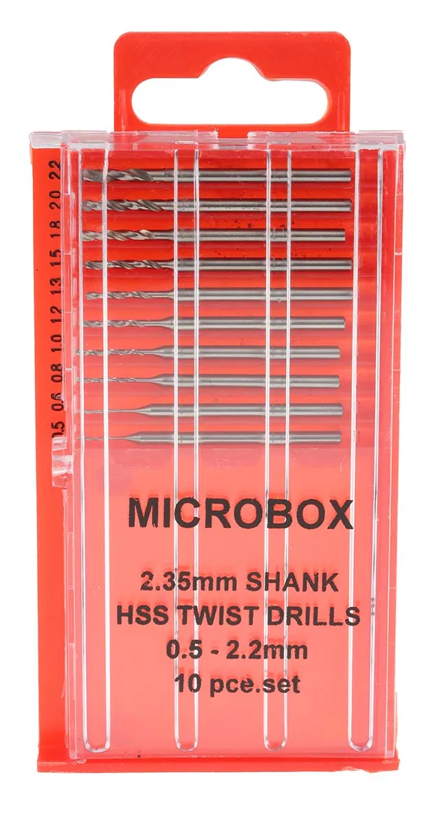 Set punte per trapano RS PRO in HSS, Ø da 0.5mm a 2.2mm, 10 pezzi