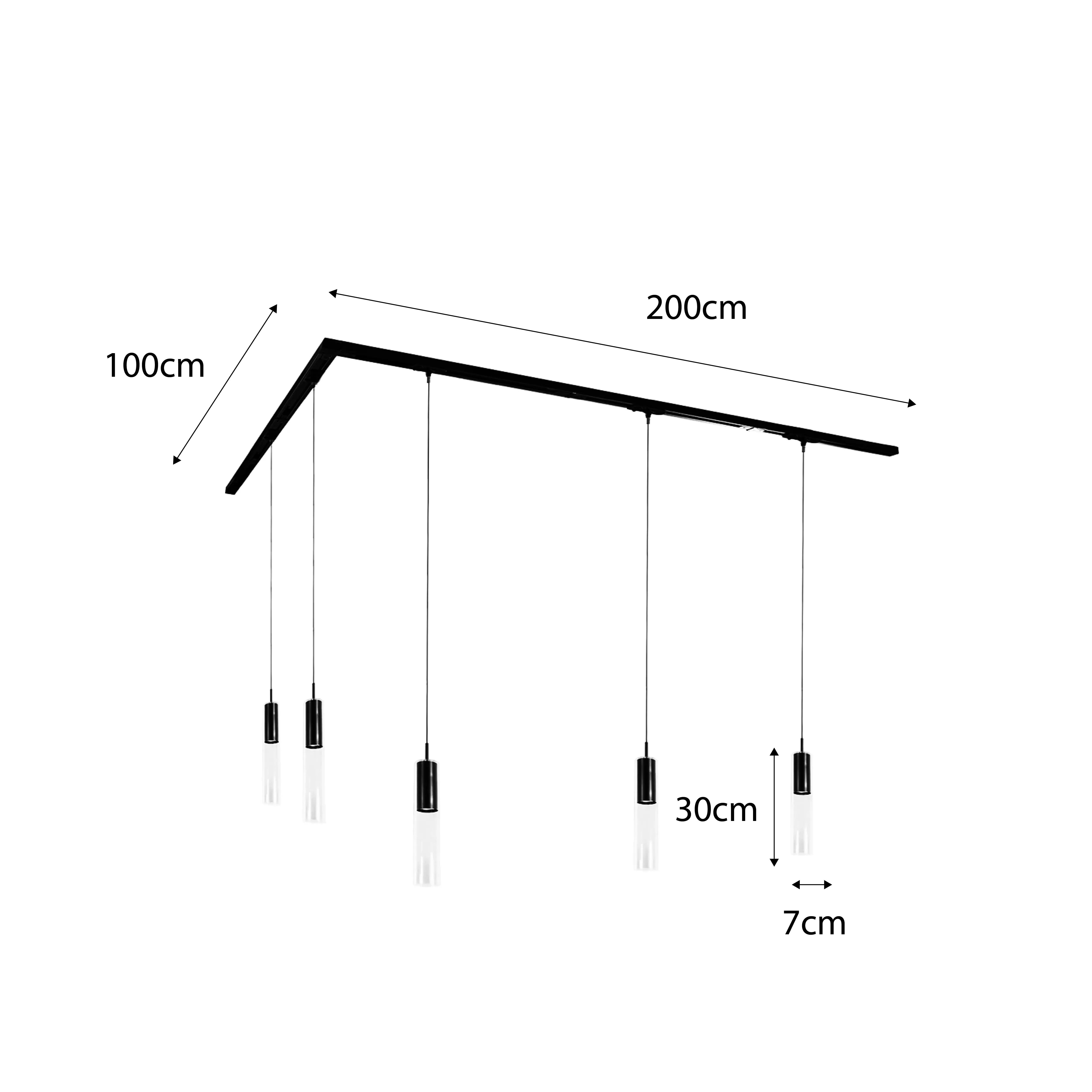 Sistema di illuminazione su binario moderno con 5 luci a sospensione bronzo scuro monofase - Iconic Lloyd