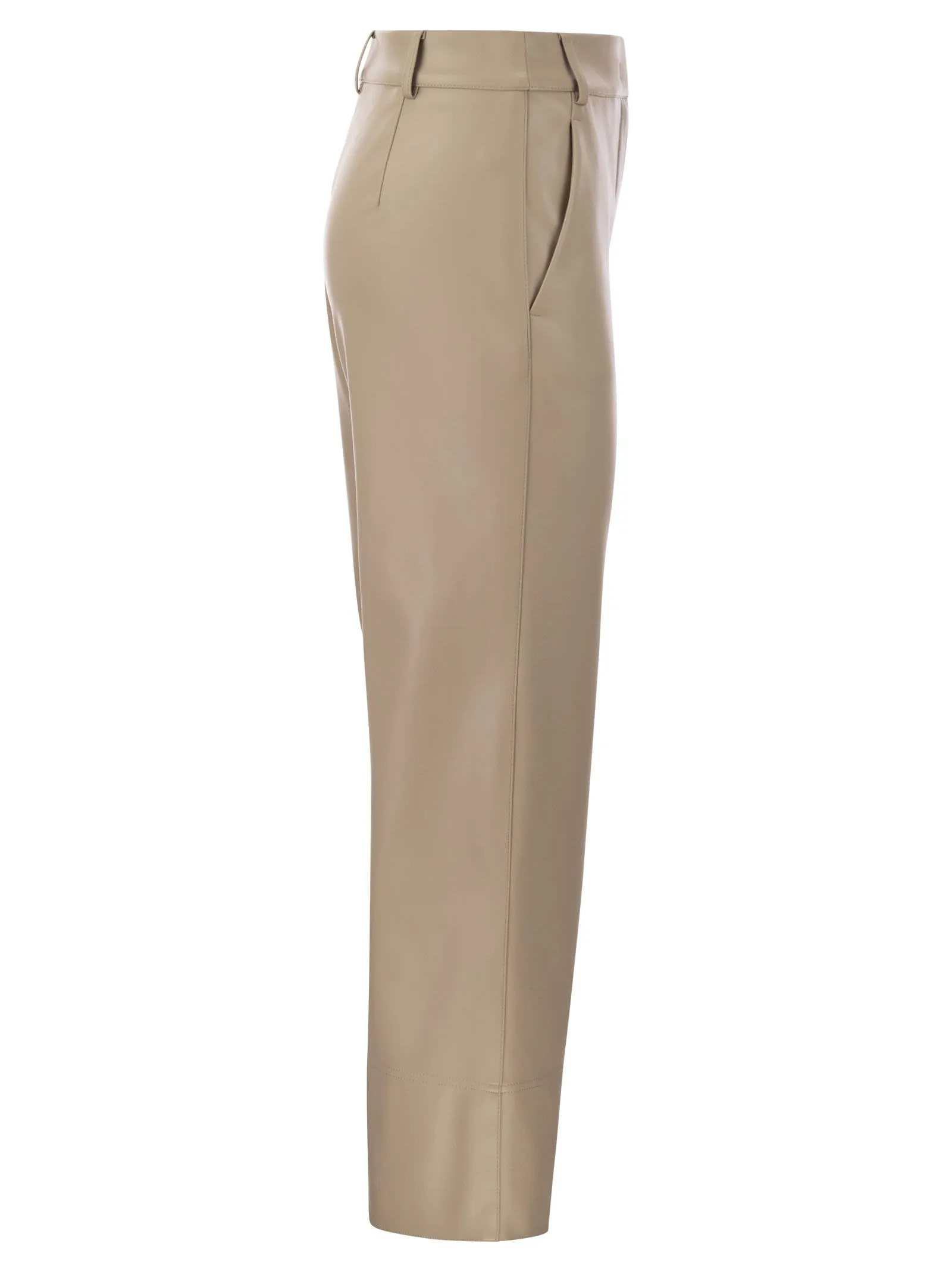 SOPRANO – Pantalone slim in tessuto spalmato
