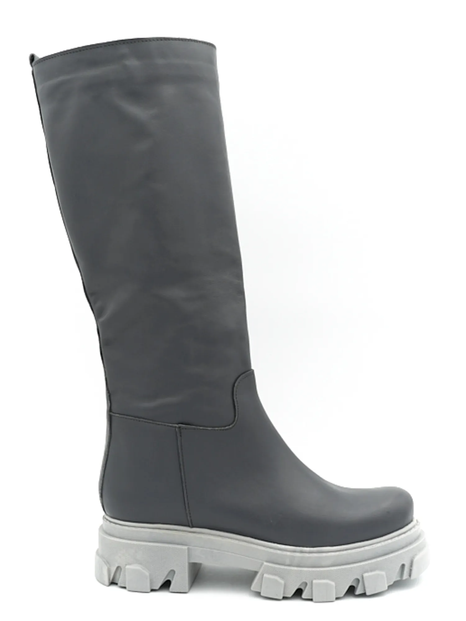 Stivale a tubo donna color grigio
