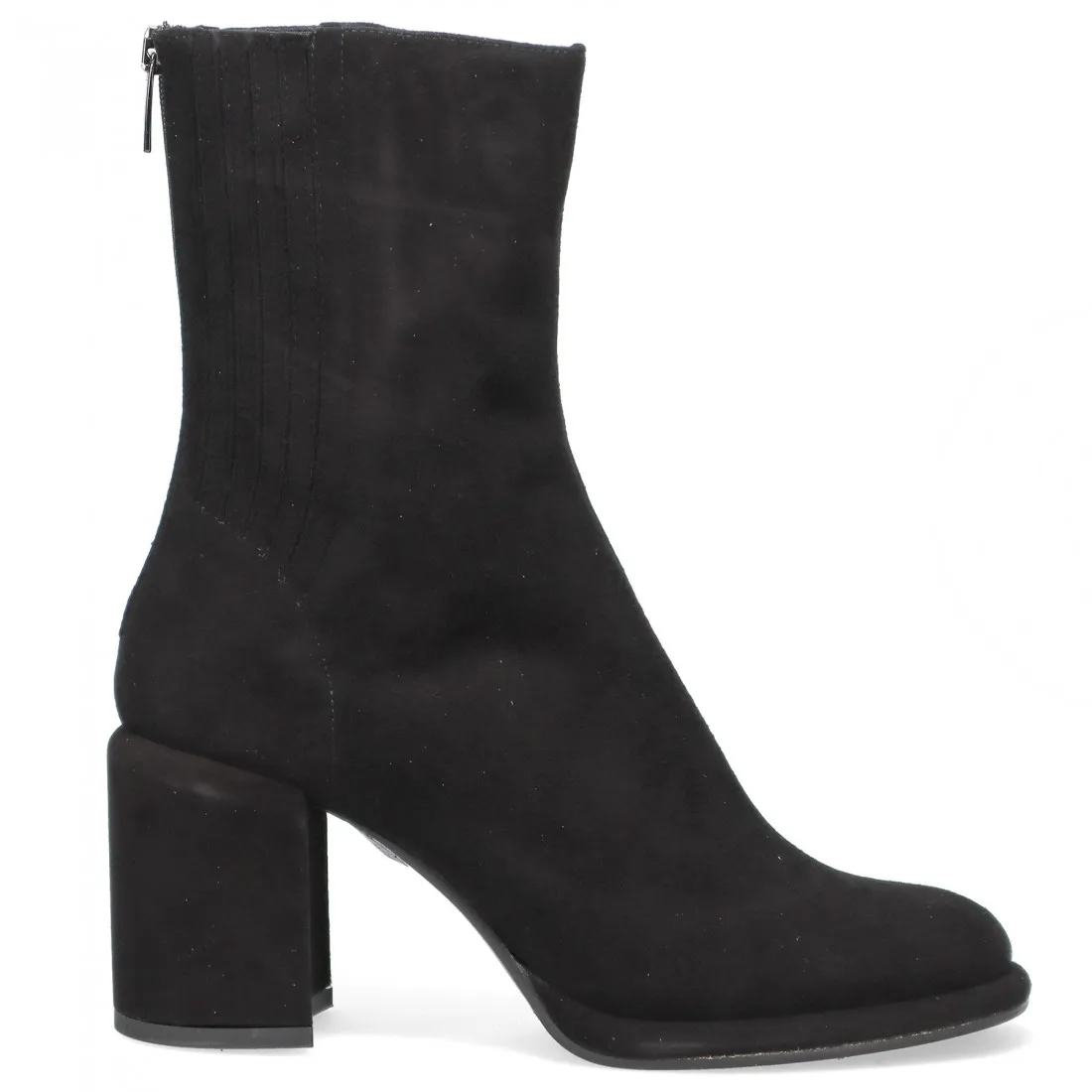 Stivaletto Chantal nero in camoscio con tacco alto