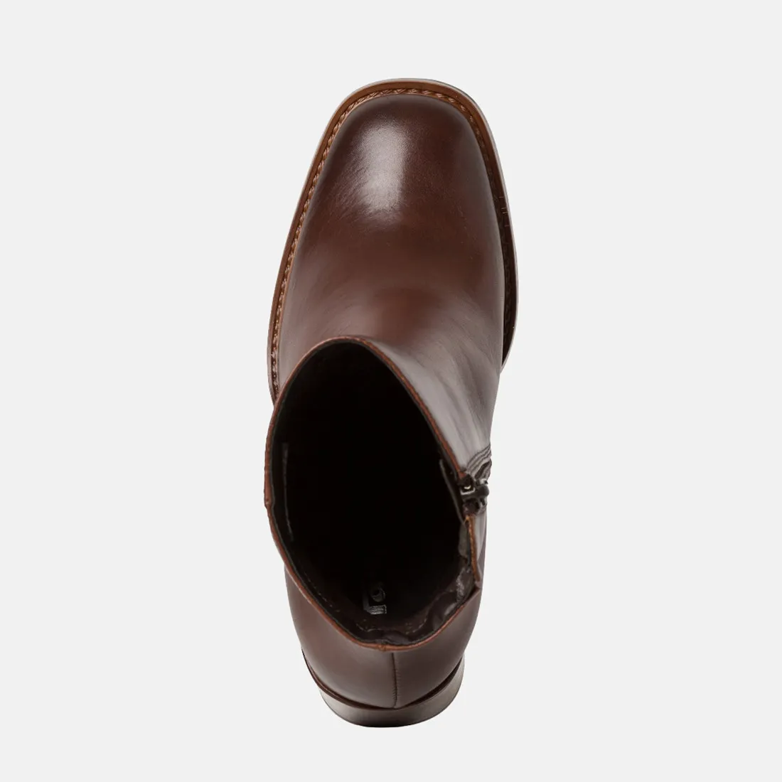 Stivaletto da donna Tamaris marrone in pelle con tacco