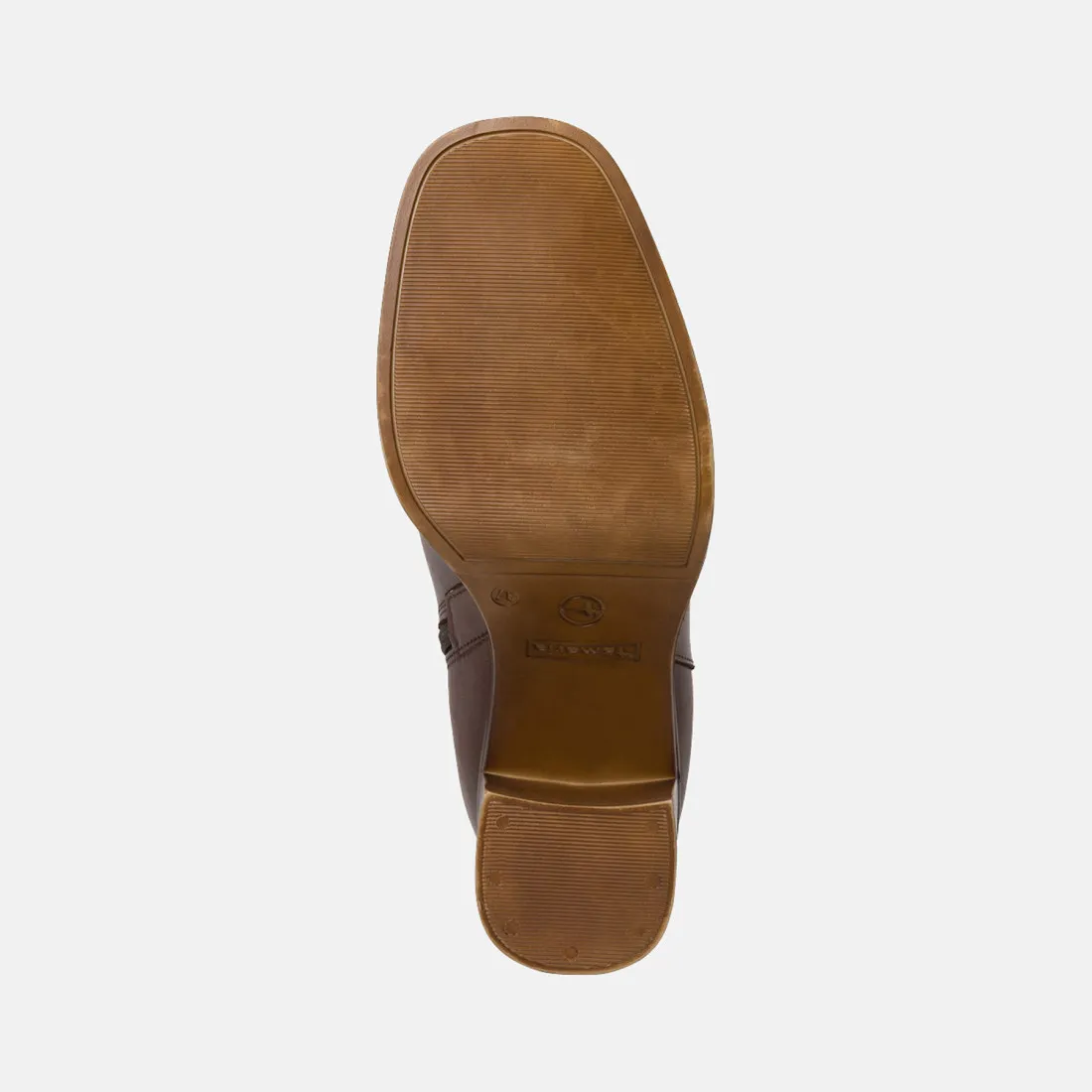 Stivaletto da donna Tamaris marrone in pelle con tacco