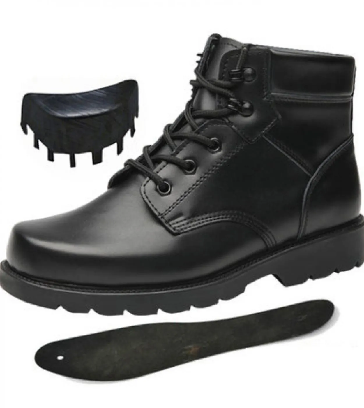 Stivali da combattimento da uomo in vera pelle Puntale in acciaio Pelliccia invernale Scarpe da uomo tattiche Scarpe da uomo di