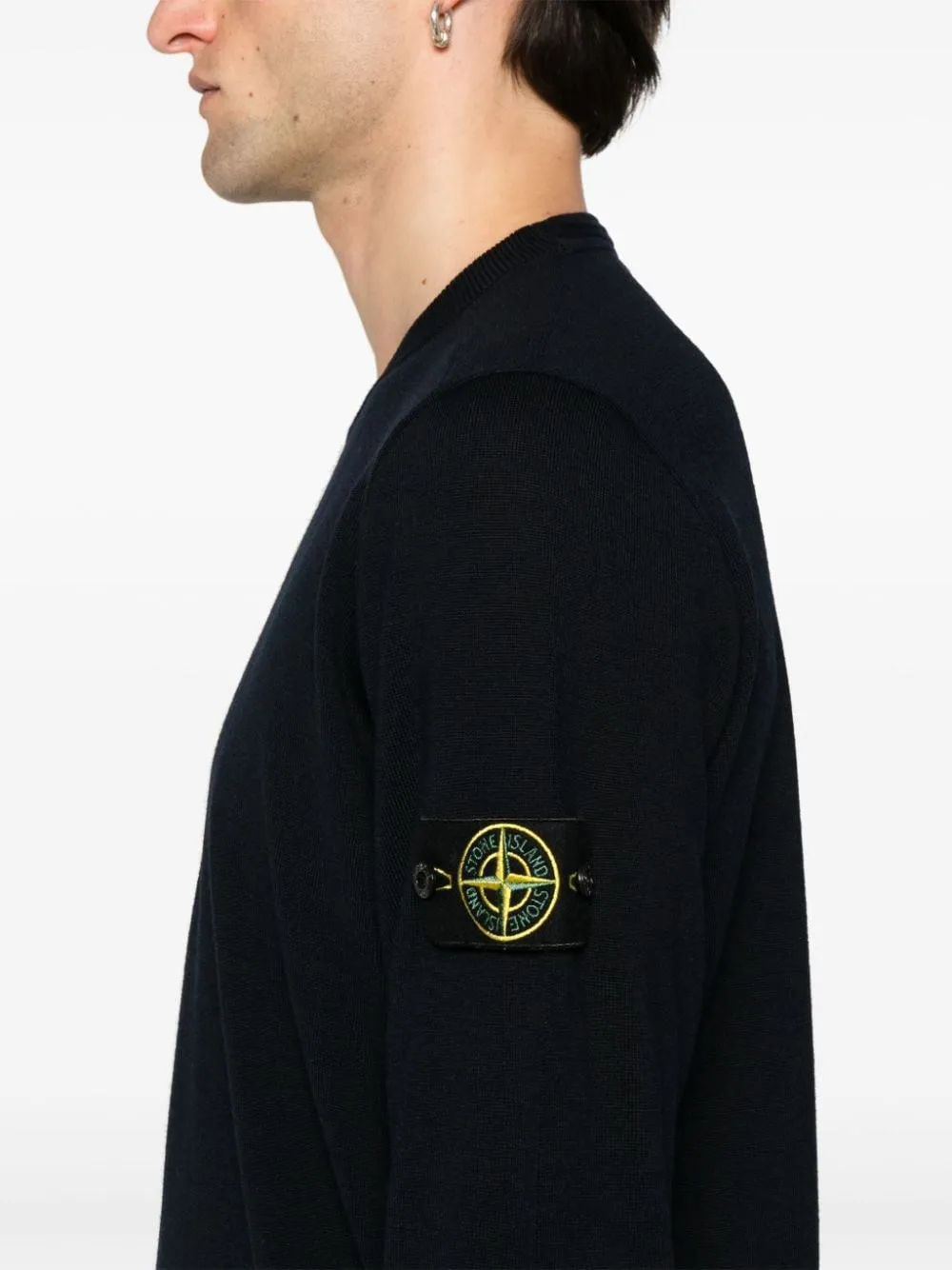 Stone Island-Maglione con applicazione Compass