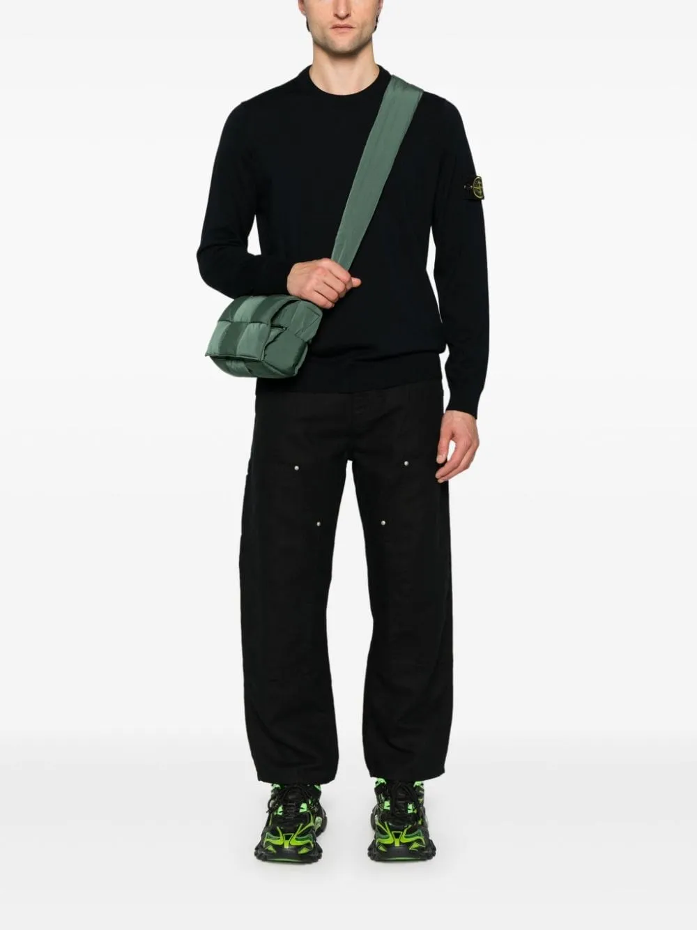 Stone Island-Maglione con applicazione Compass