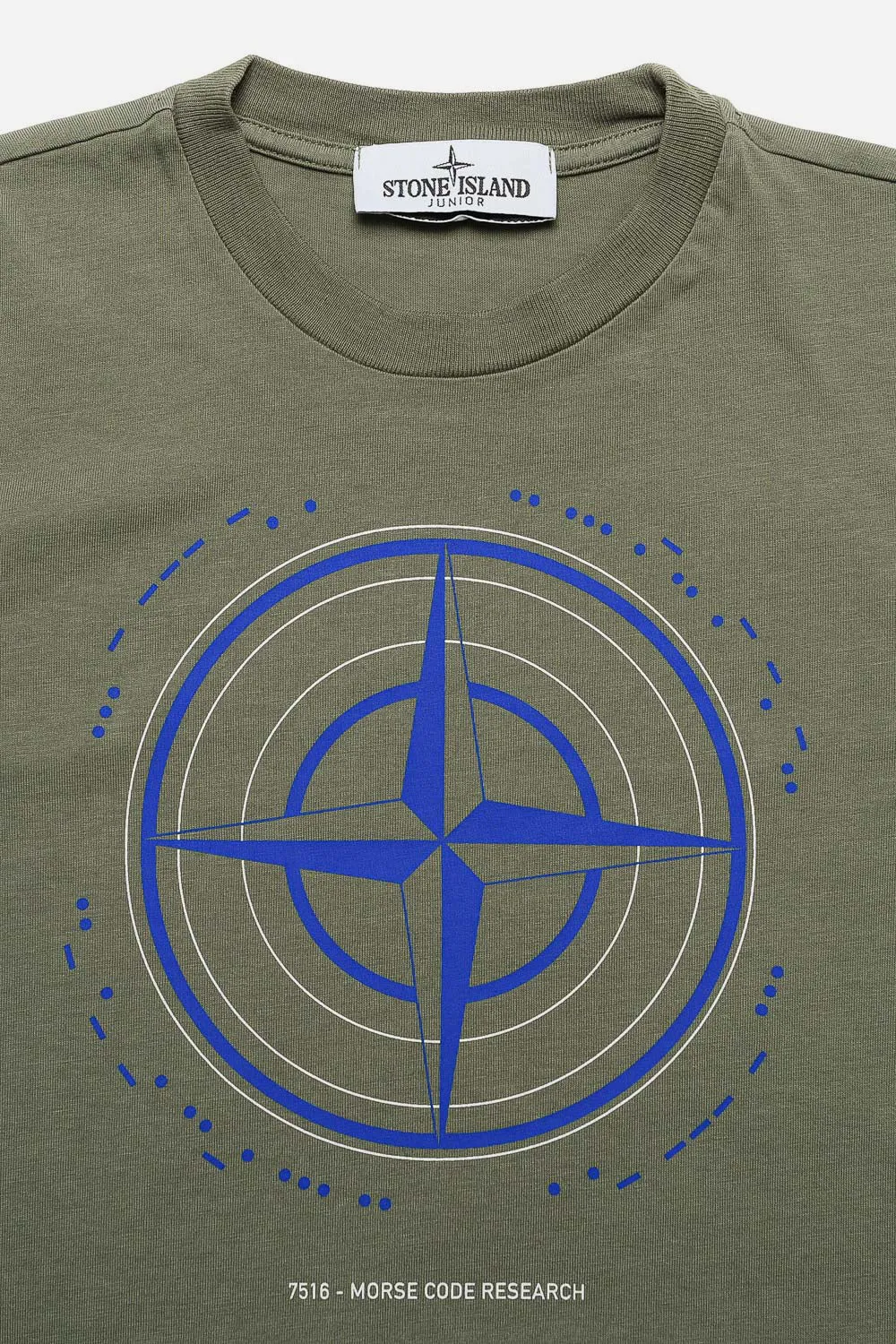 Stone Island T-shirt M/m Logo Radar Verde Bambino