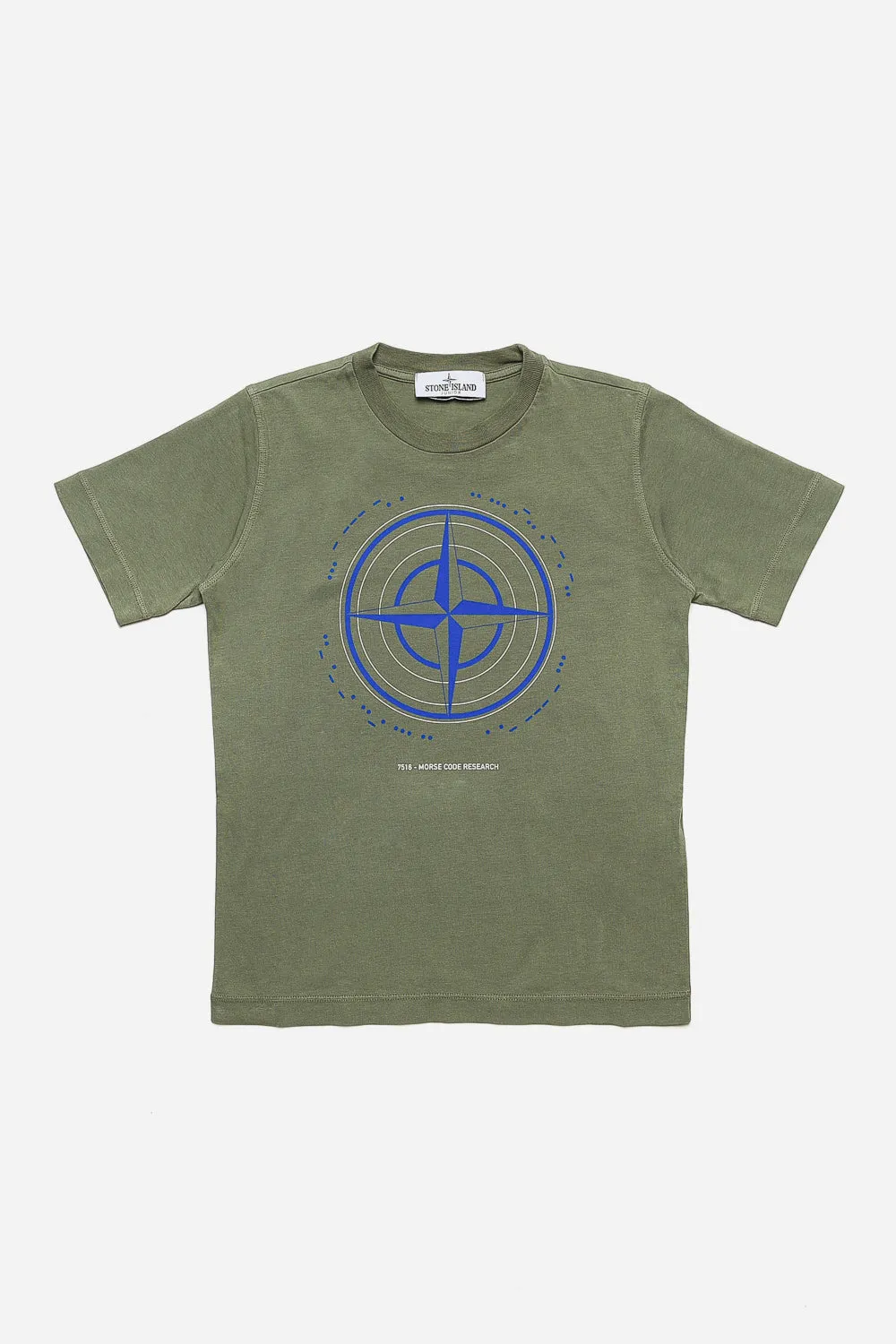 Stone Island T-shirt M/m Logo Radar Verde Bambino