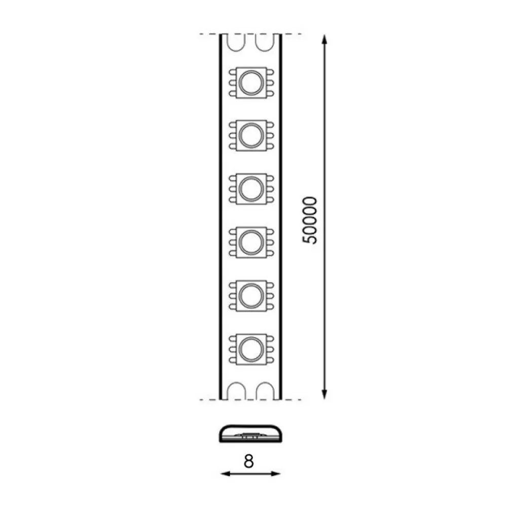 Striscia Led 24V 25W SMD 2835 5 metri IP20 Bianco freddo 6000K M LEDME