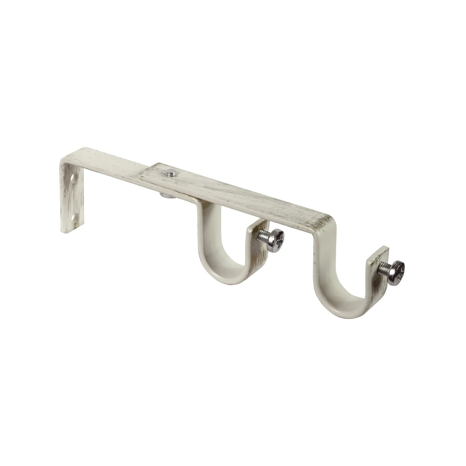 Supporto bastone tenda doppio Ø 2 x L 15 cm avorio/oro