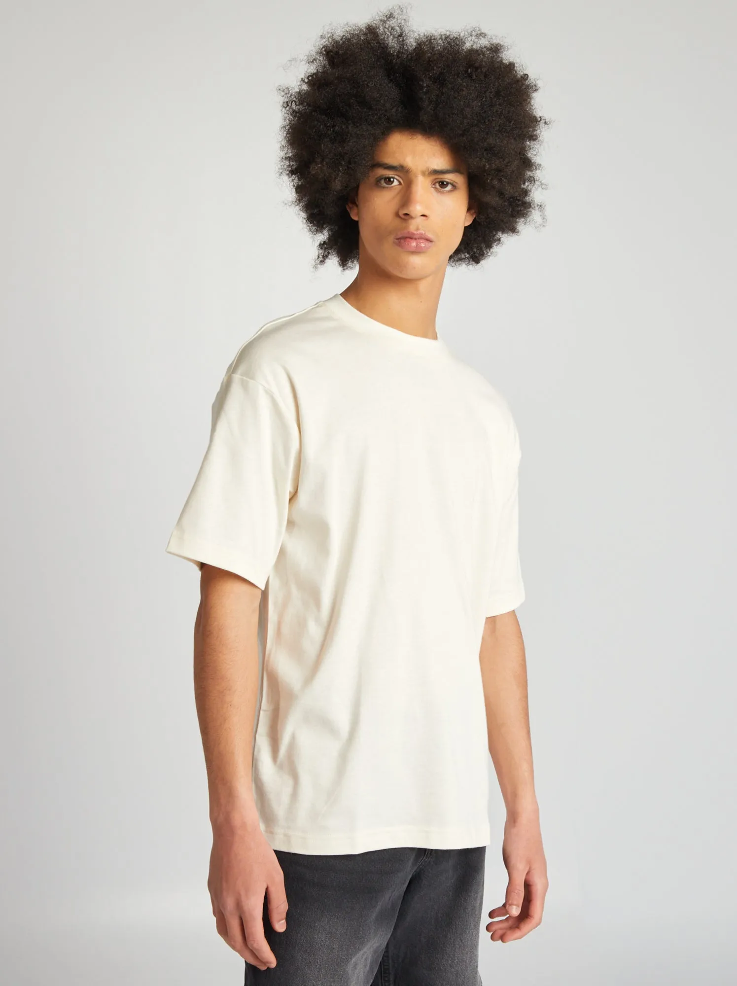 T-shirt in cotone con ricamo sul petto - BIANCO