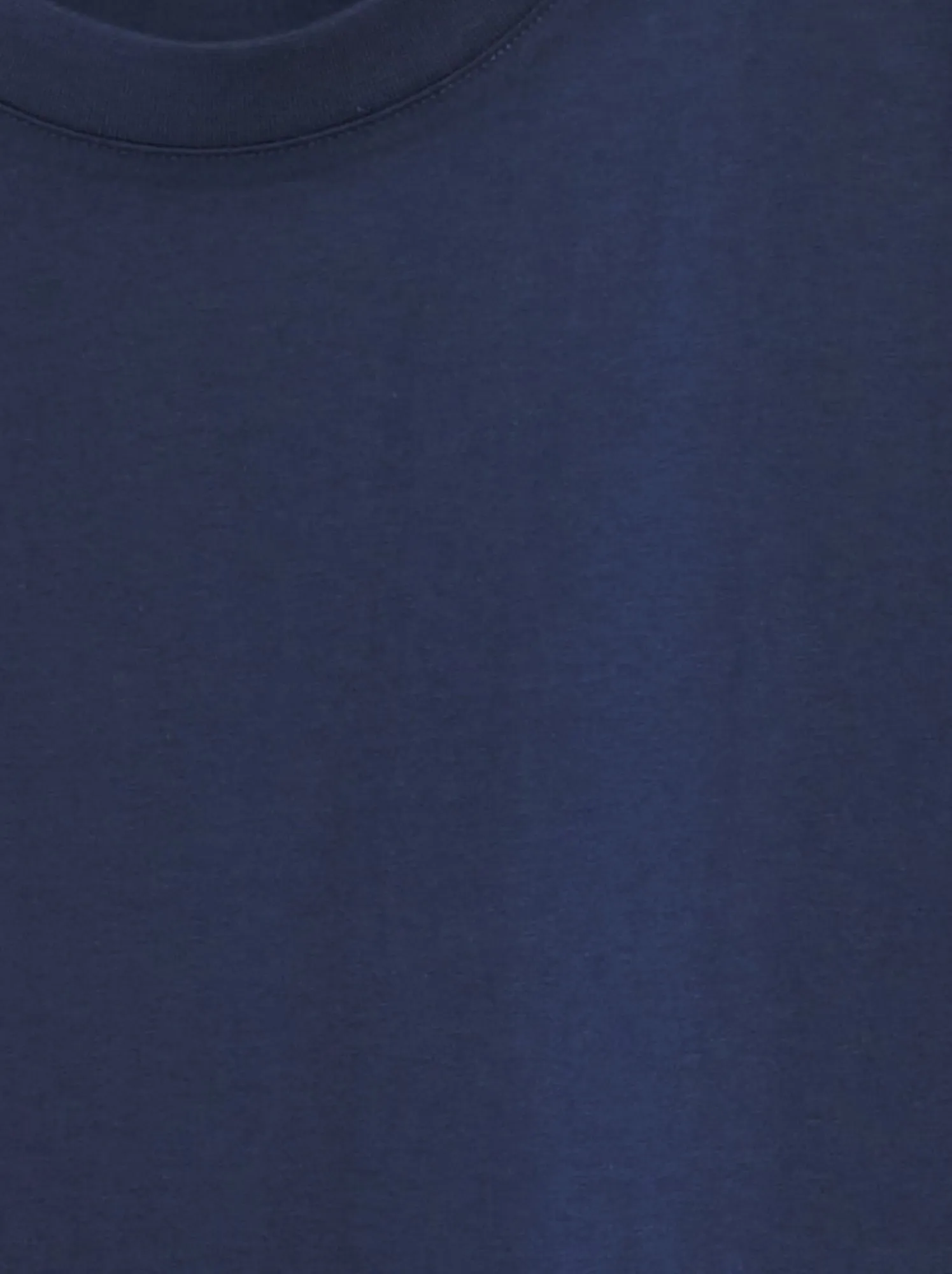 T-shirt scollo tondo in cotone - Blu