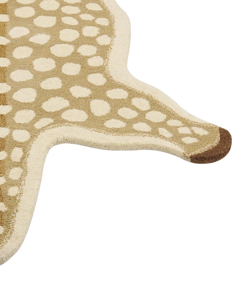 Tappeto per bambini lana giallo e beige motivo capriolo 100 x 160 cm YONA