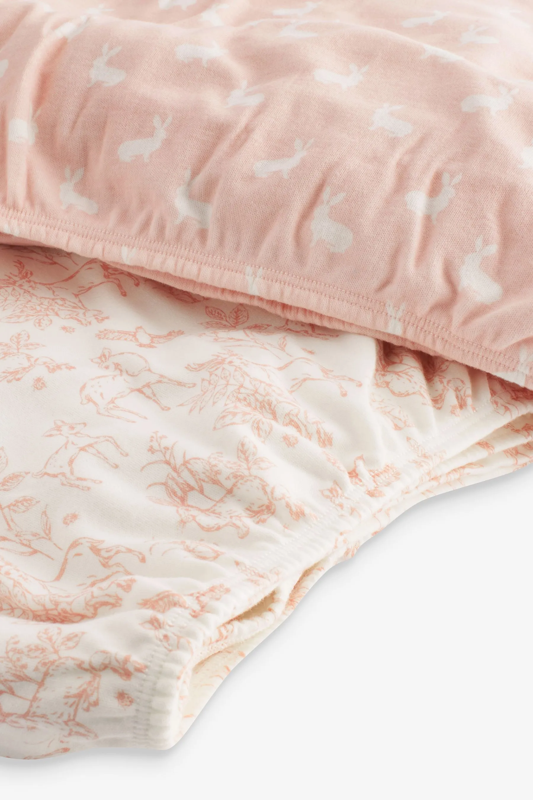 The Little Tailor 2 Pack 100% Cotton Baby Fitted Jersey Cot Sheets    