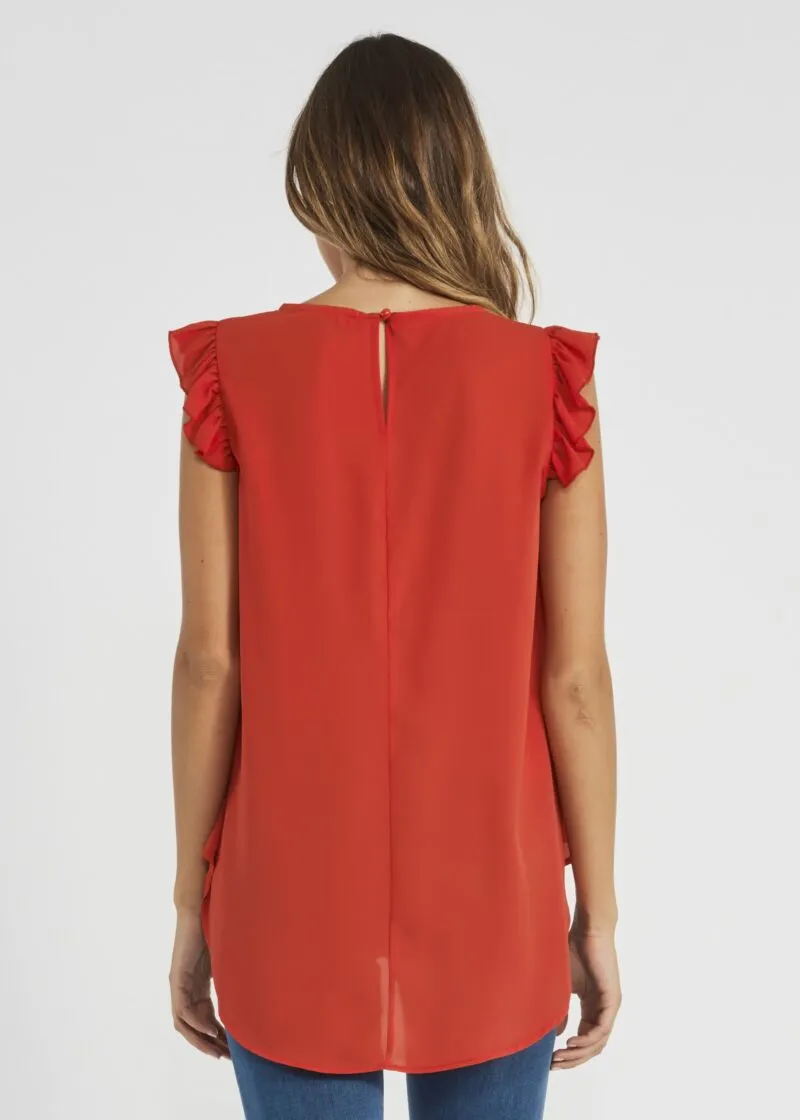 Top in georgette con rouche