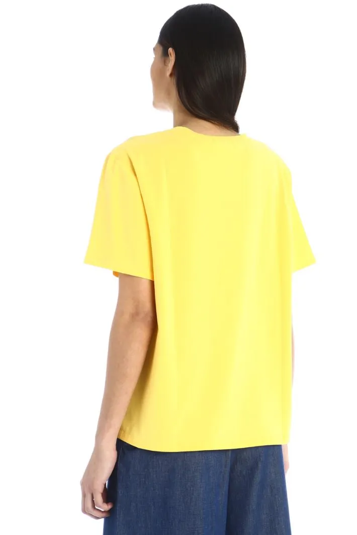 Top in raso di seta e jersey