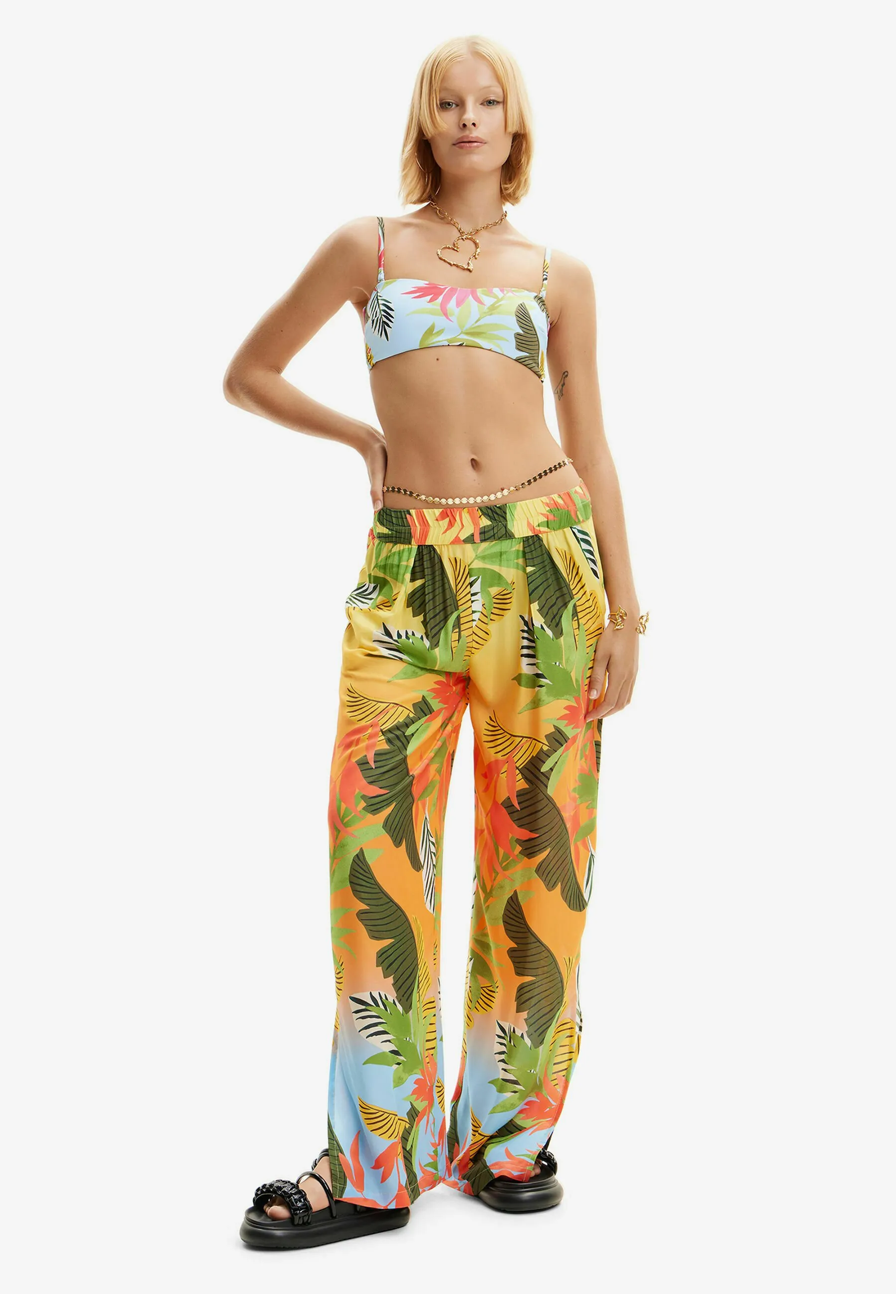 TROPICAL WIDE-LEG  - Pantaloni