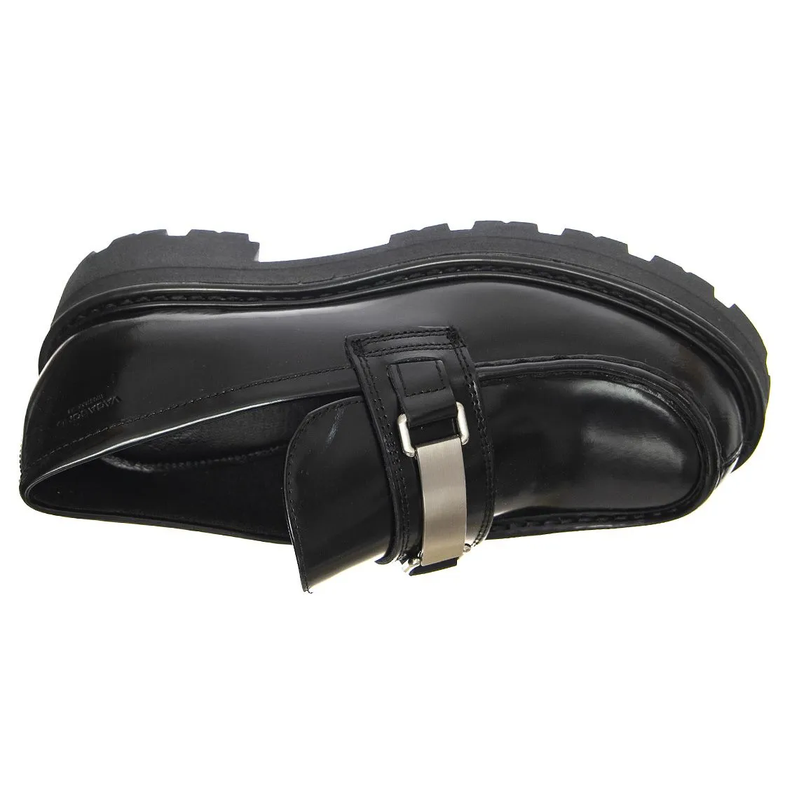 VAGABOND Cosmo 2.0 Cow Leather Black - Mocassini Donna Neri con Dettagli a Contrasto    