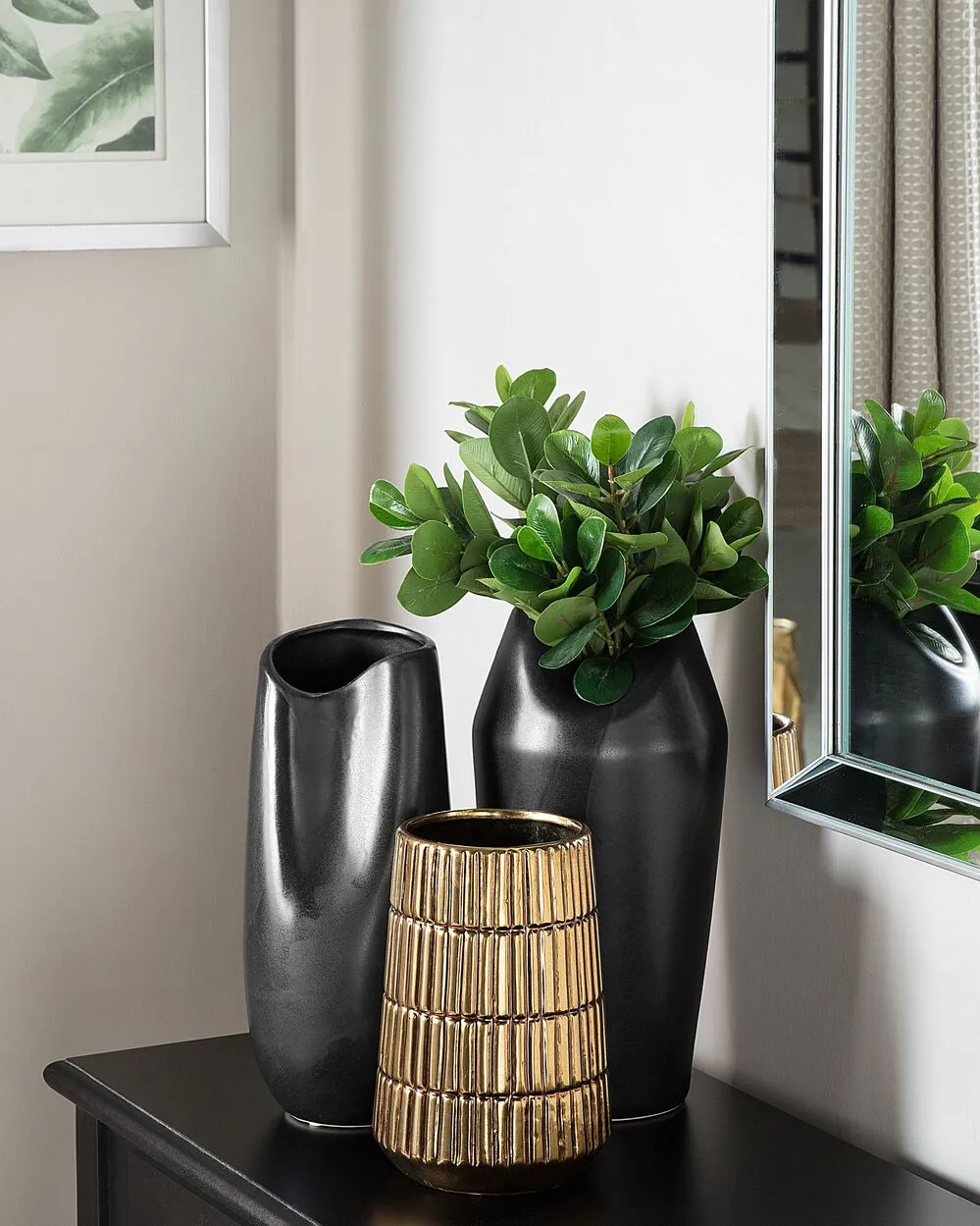 Vaso decorativo QANAWAT Gres porcellanato 22 cm Oro