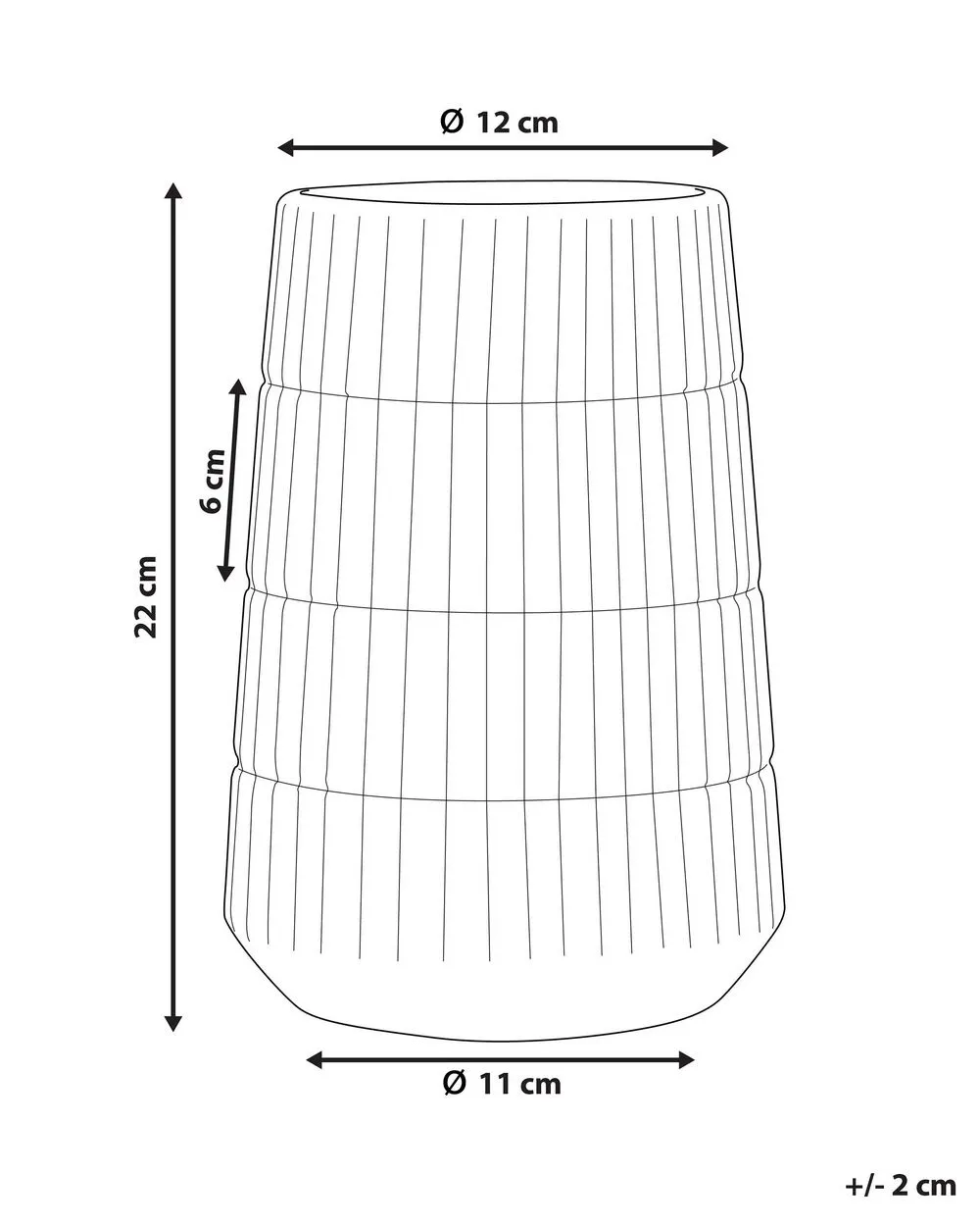 Vaso decorativo QANAWAT Gres porcellanato 22 cm Oro