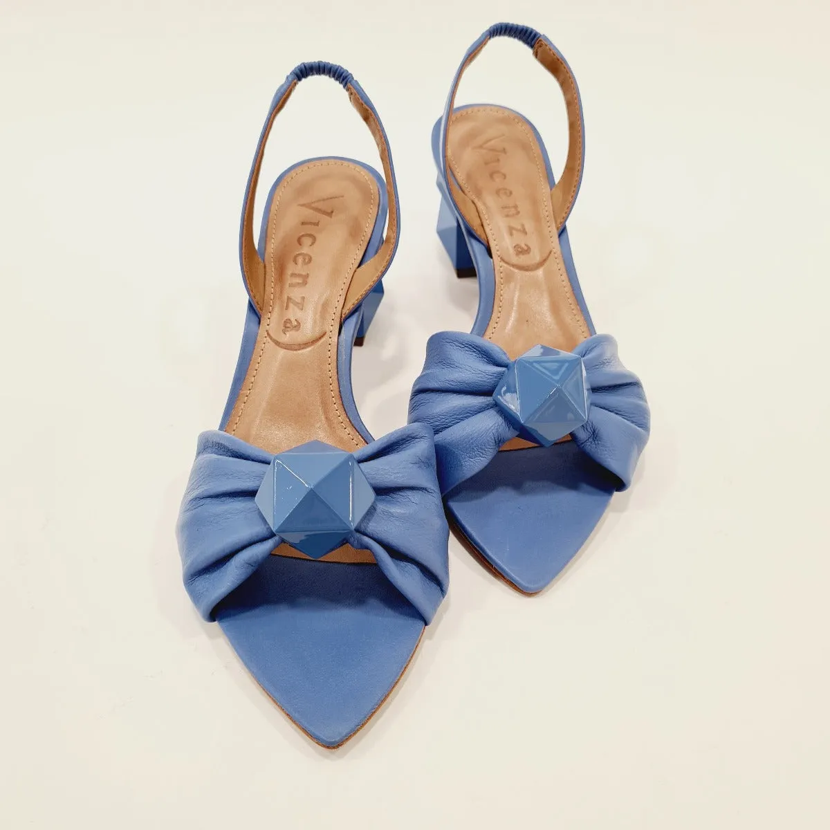 Vicenza Sandalo  tacco alto 6 cm Pelle Celeste rif.92