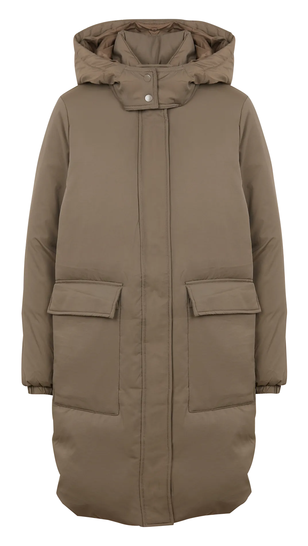  VILA   Cappotto a collo alto con cappuccio | Marrone