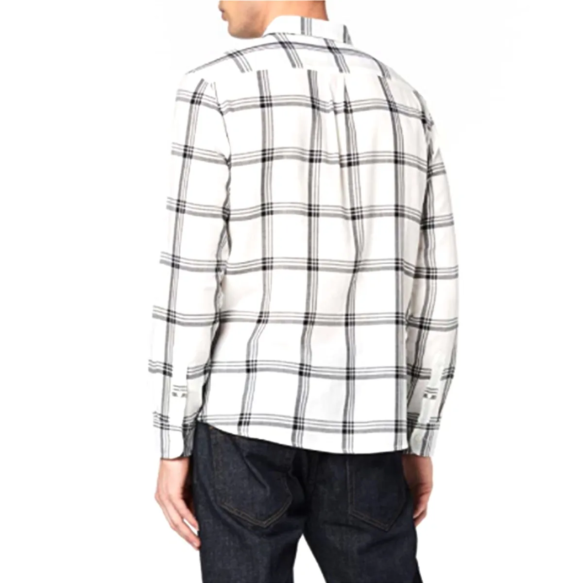 Wrangler camicia manica lunga uomo bianco quadri