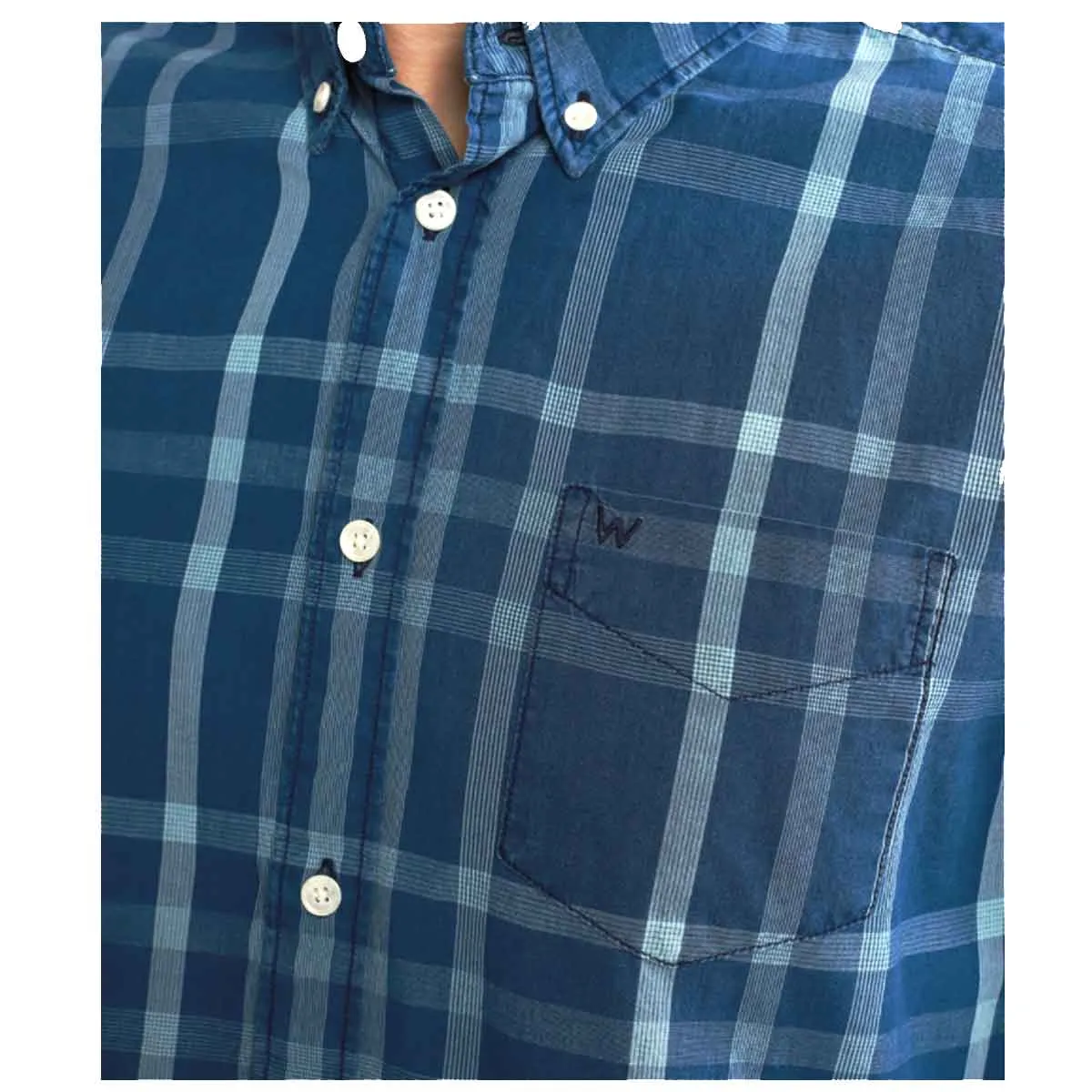 Wrangler camicia uomo l/s blue topaz