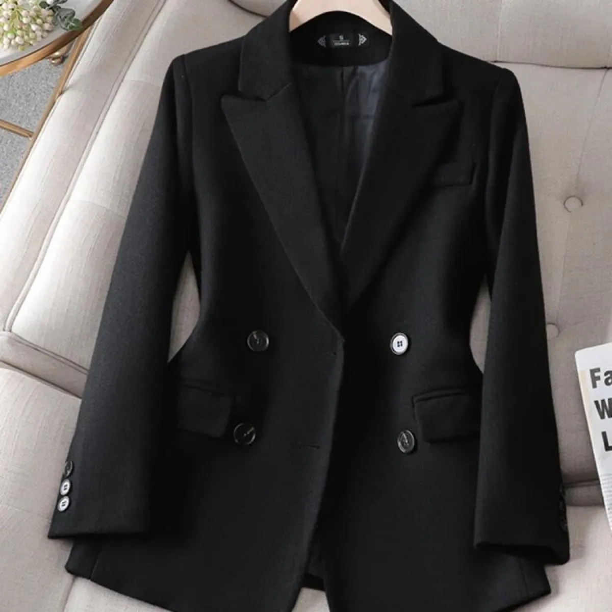Xfpv Cappotto da donna casual slimtemperament in lana ispessita di lana doppio petto moda nuovo autunno inverno 2023 S