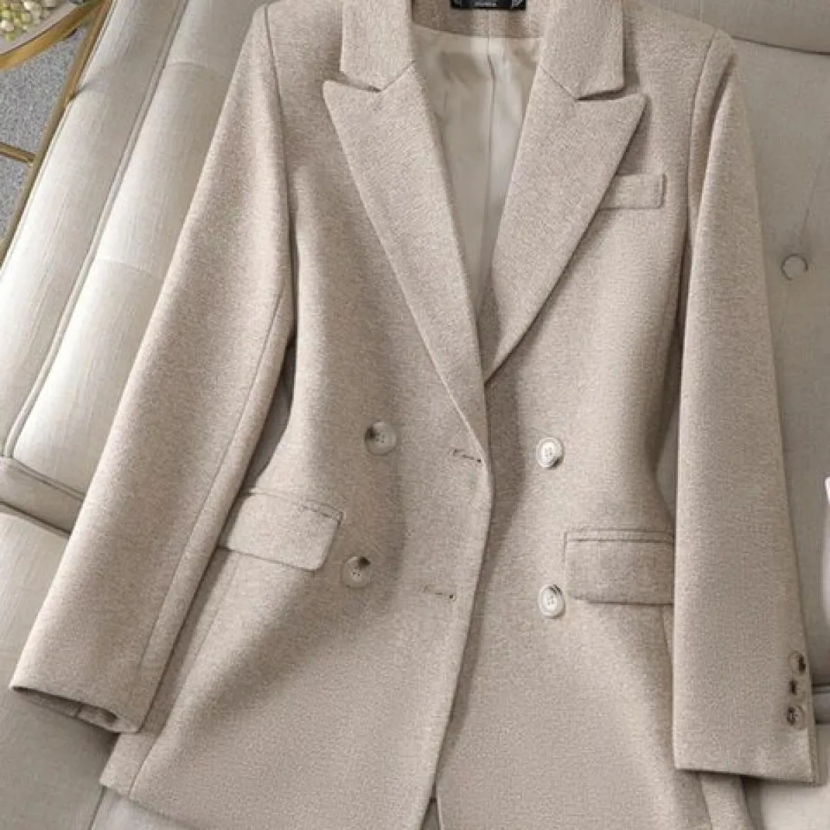 Xfpv Cappotto da donna casual slimtemperament in lana ispessita di lana doppio petto moda nuovo autunno inverno 2023 S